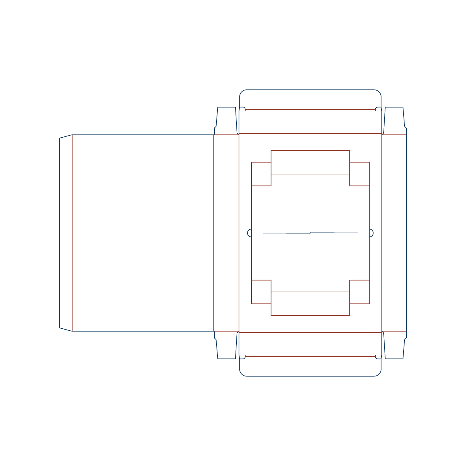  custom multi rectangular slot insert packaging dieline