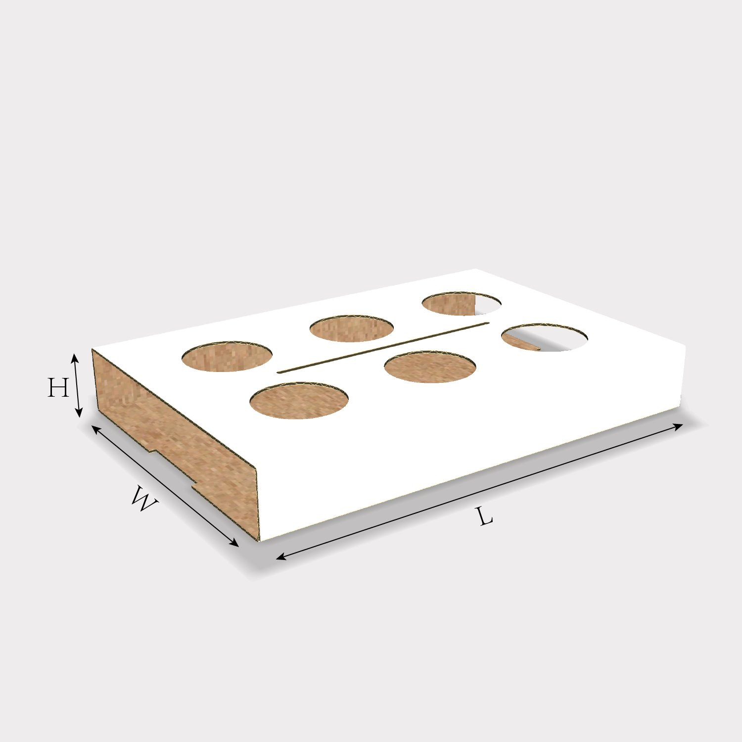 Custom Package Insert with Multiple Circular Slots Dieline Generator custom insert with multiple circular slots size guidelines