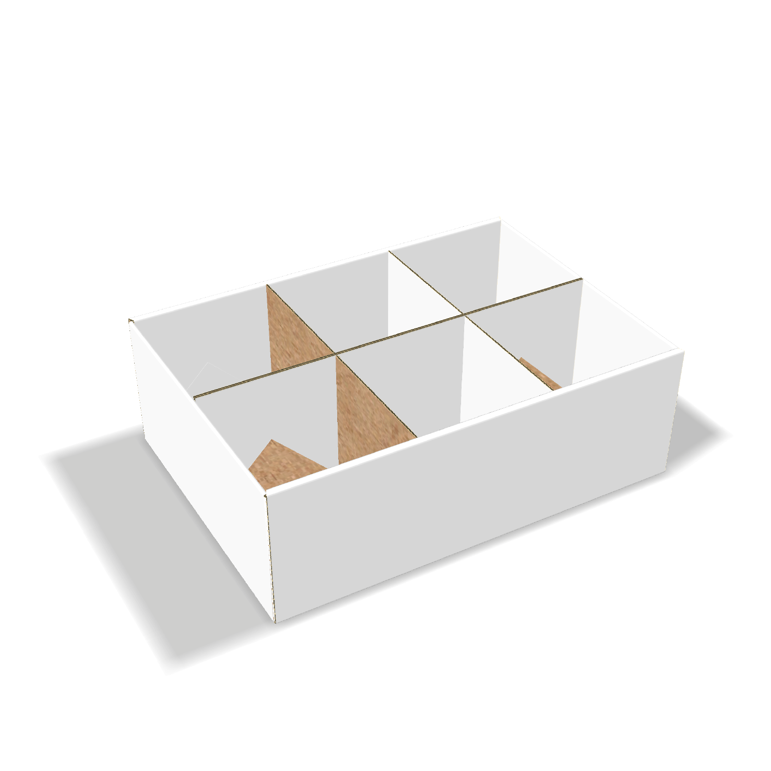  custom tray box insert with six grids mockup generated by cefbox mockup generator