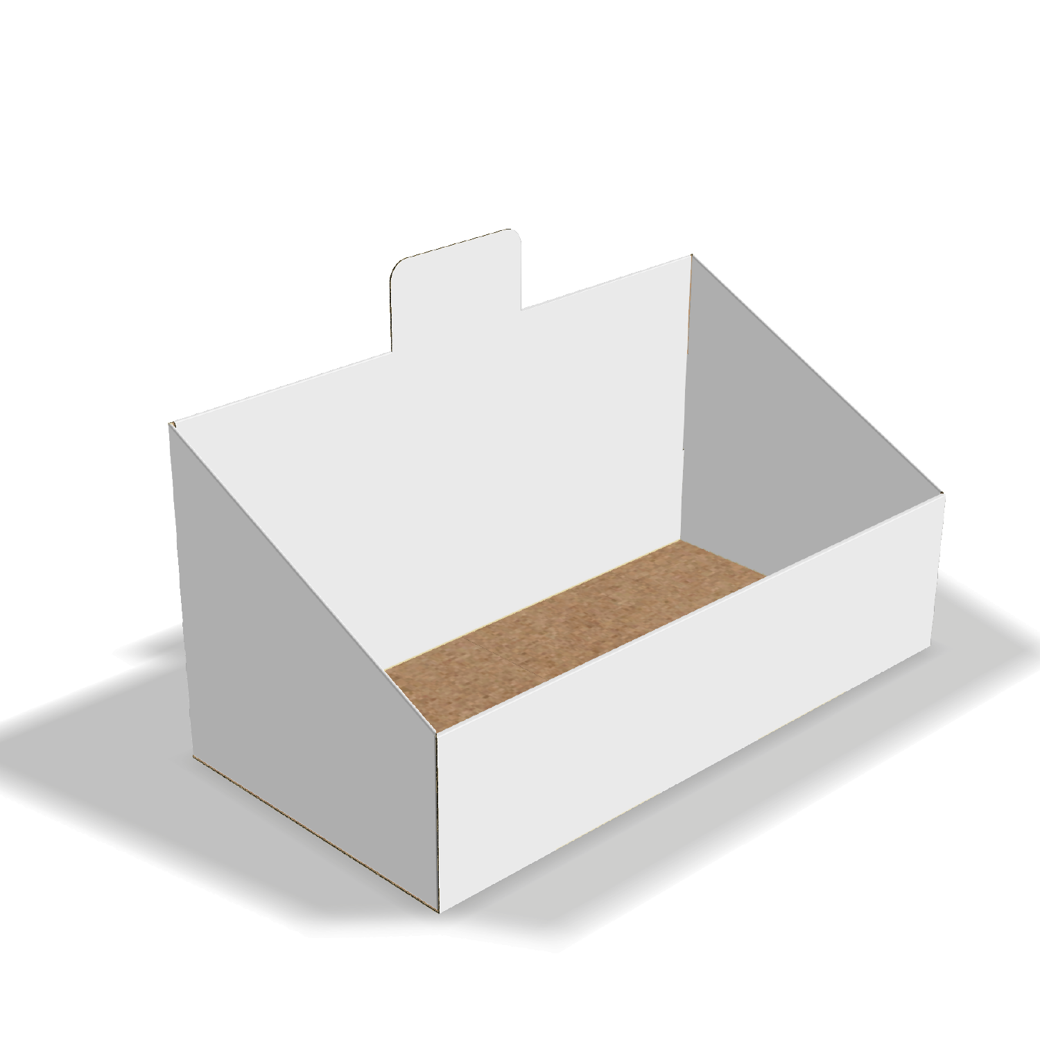 Custom beveled side wall display tray box dieline generator for retail packaging templates