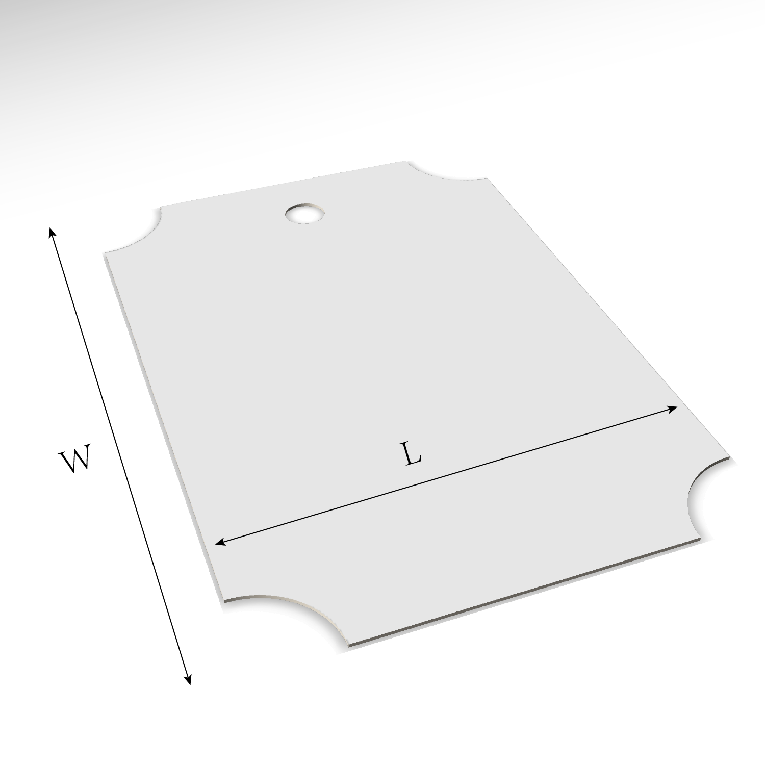 custom tag type 24020 dieline
