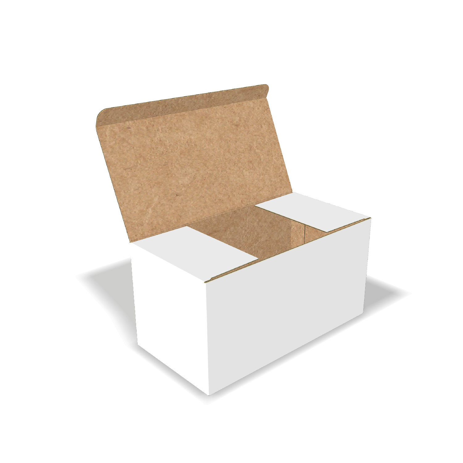 Two-dimensional FEFCO 0212 vector dieline diagram alongside a 3D folded mockup of the custom cardboard box design.