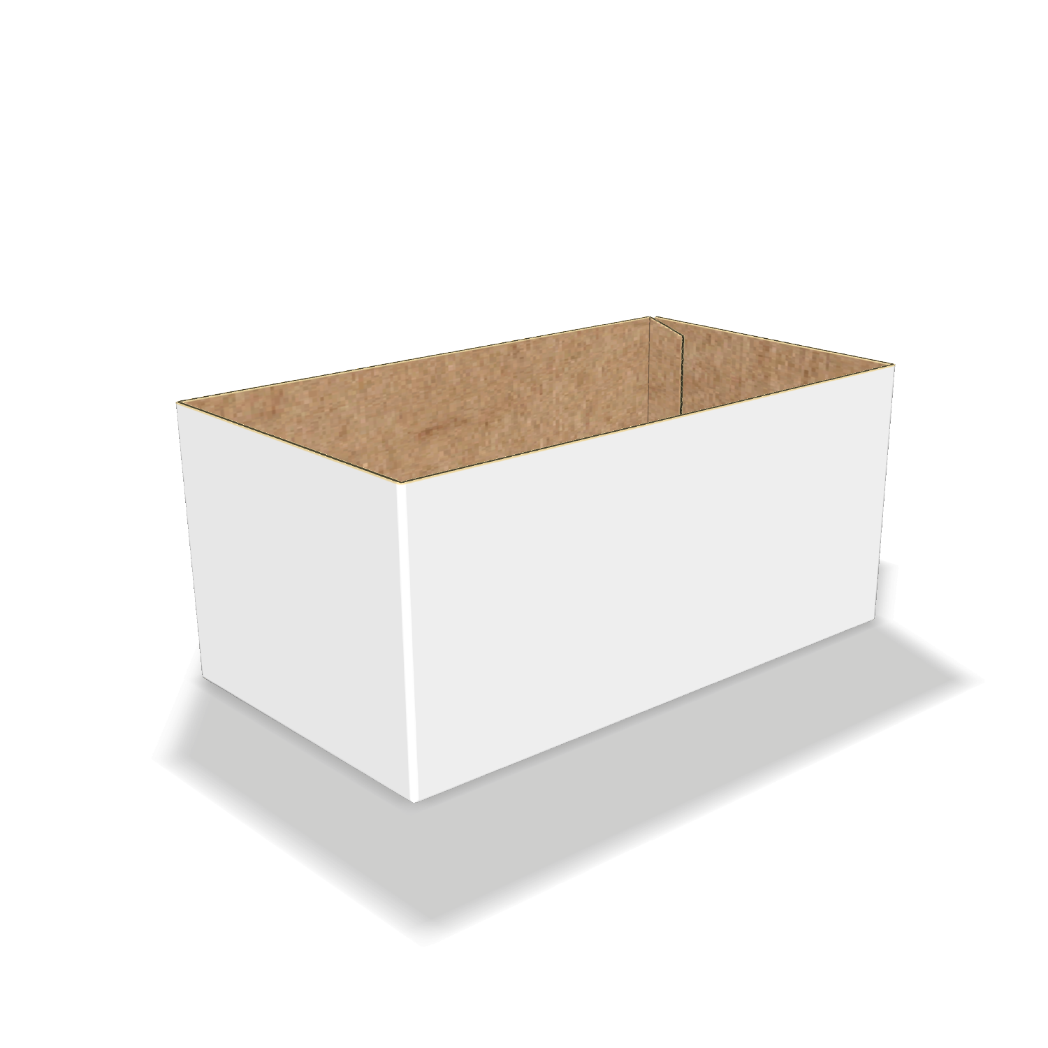Two-dimensional FEFCO 0221 vector dieline diagram alongside a 3D folded mockup of the custom cardboard box design.