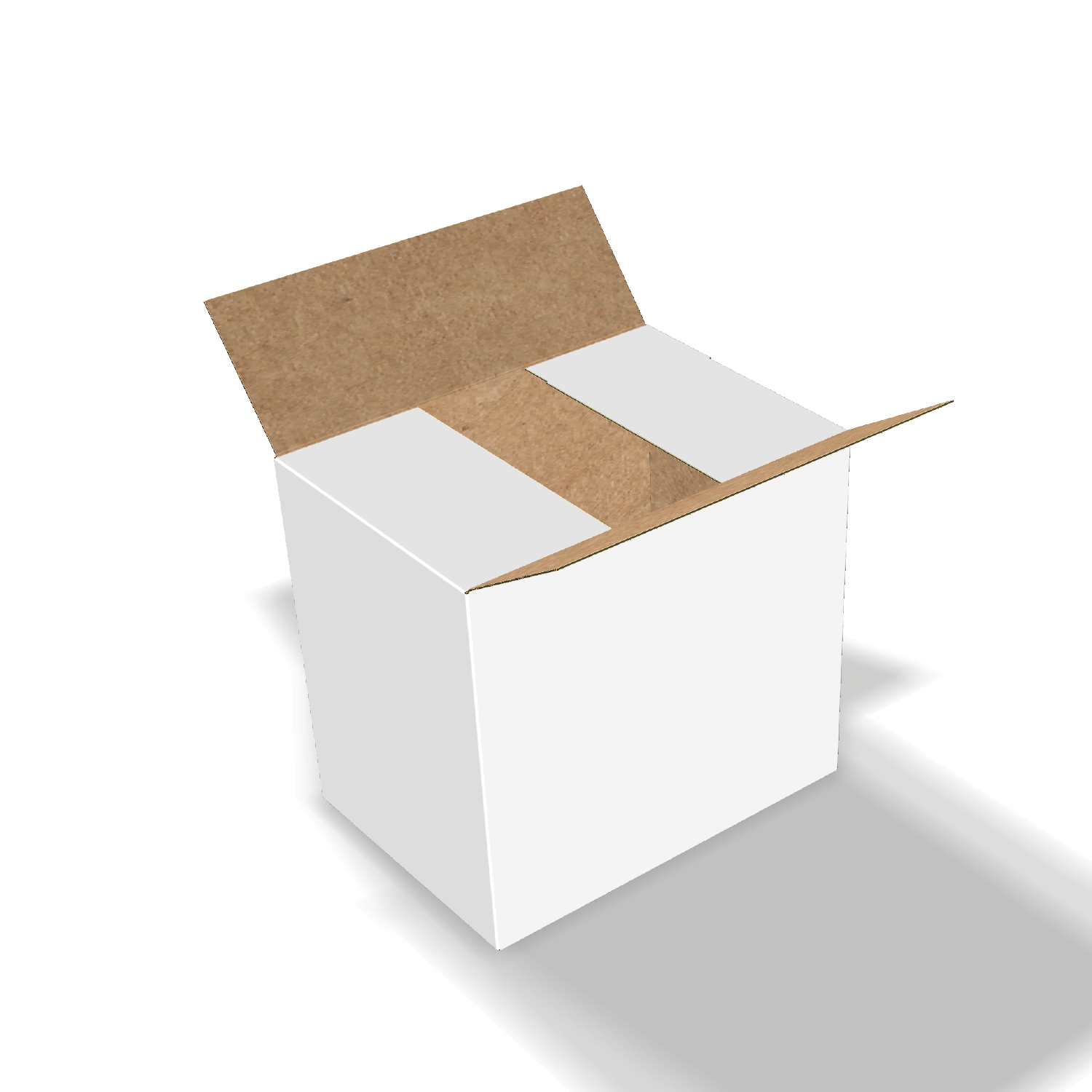 Two-dimensional FEFCO 0231 vector dieline diagram alongside a Three_D folded mockup of the custom cardboard box design.