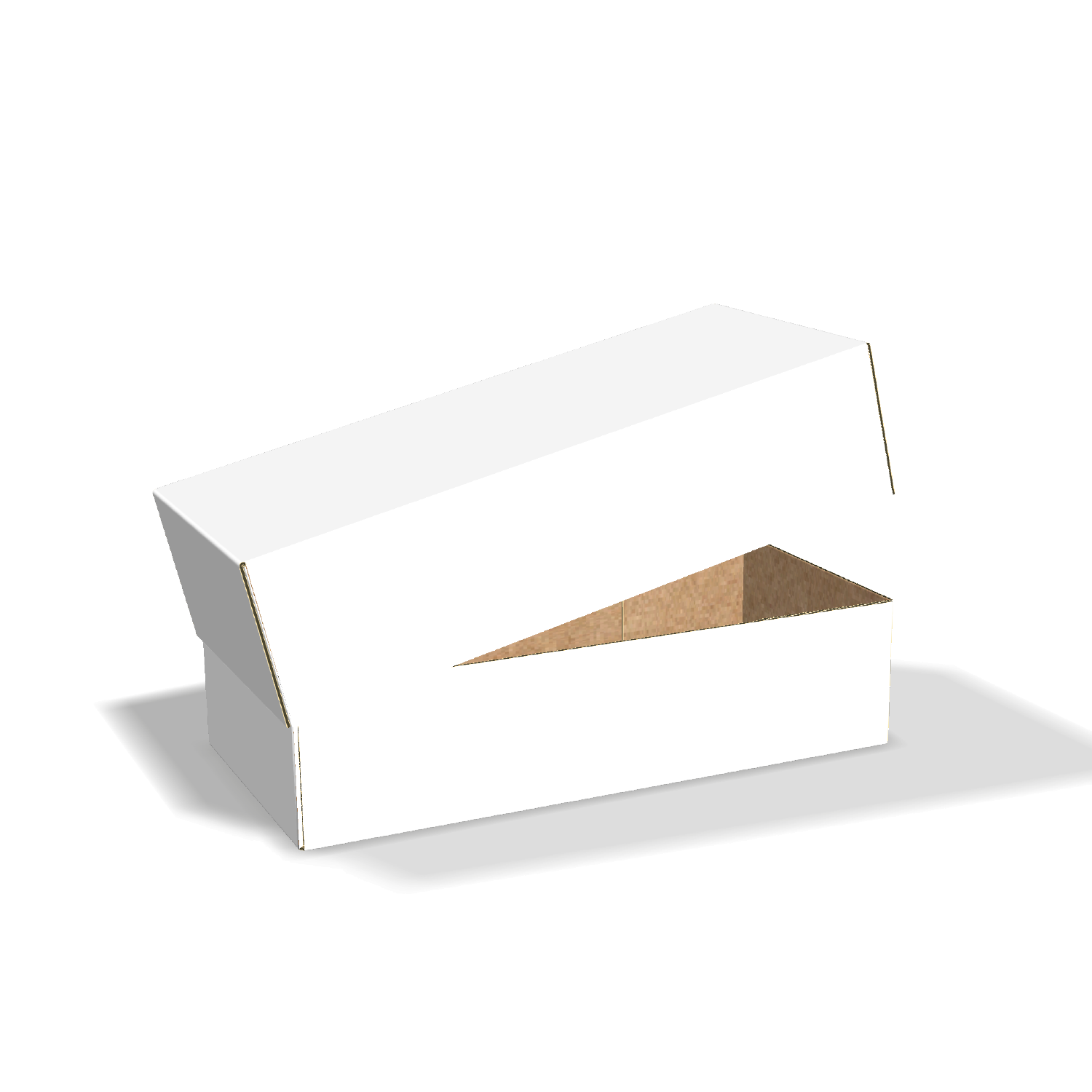 Two-dimensional FEFCO 0301 vector dieline diagram alongside a Three_D folded mockup of the custom cardboard box design.