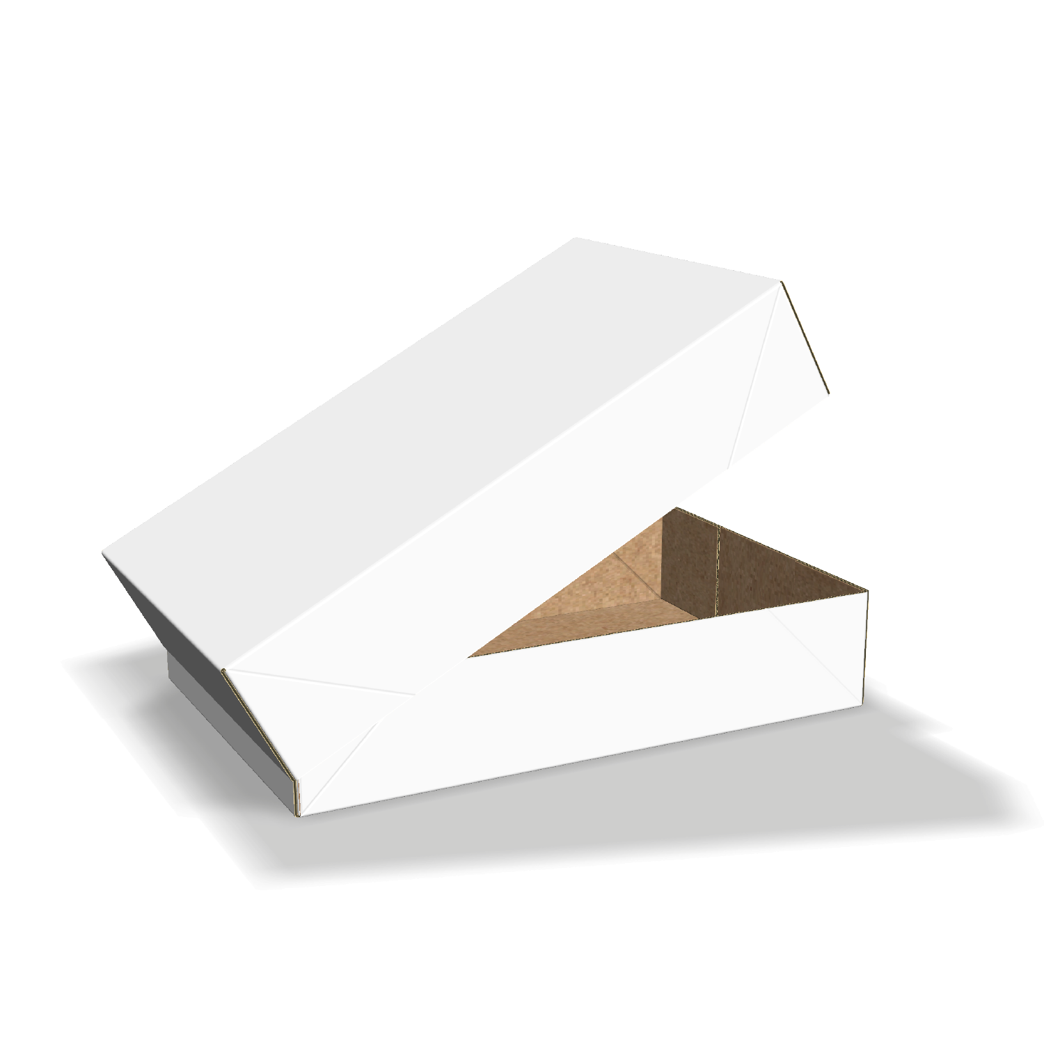 Two-dimensional FEFCO 0303 vector dieline diagram alongside a Three_D folded mockup of the custom cardboard box design.