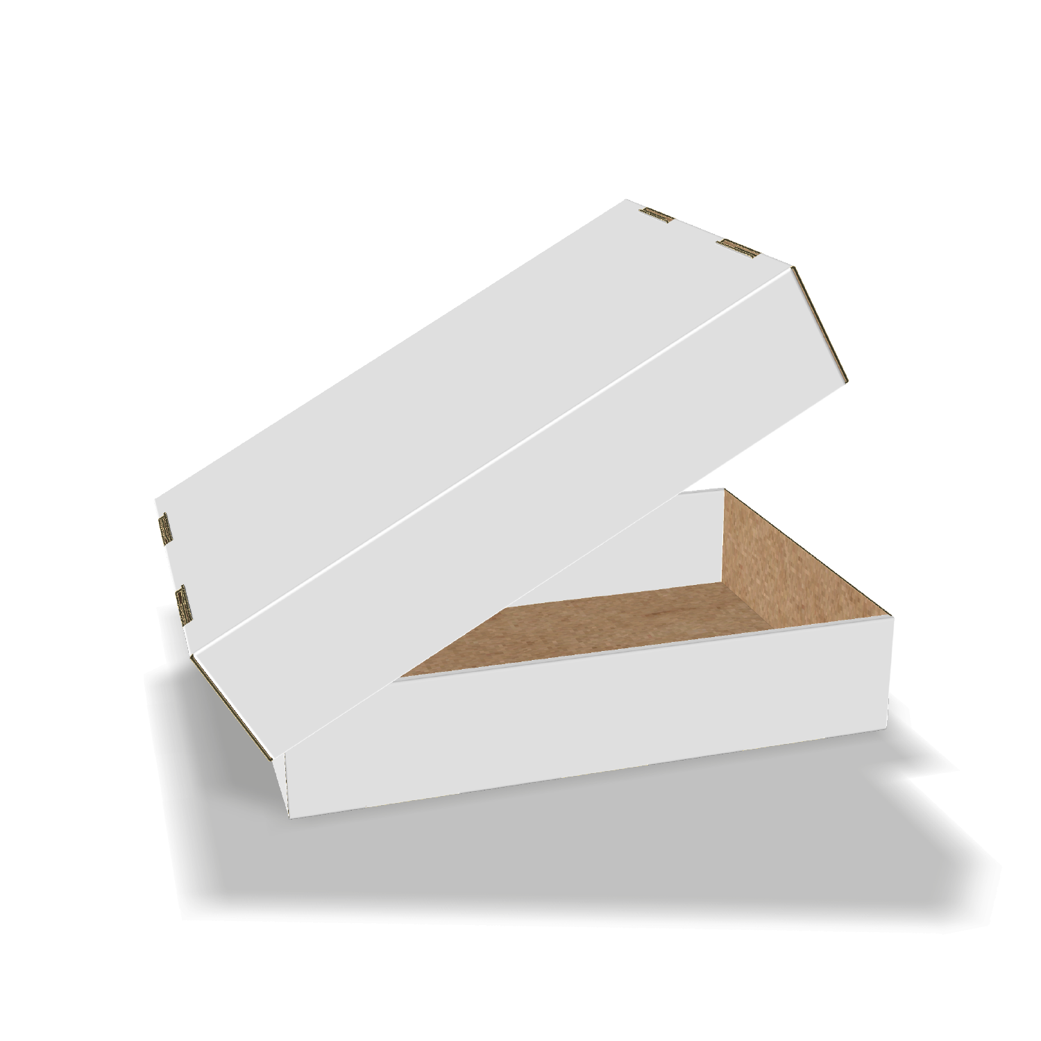 Two-dimensional FEFCO 0330 vector dieline diagram alongside a 3D folded mockup of the custom cardboard box design.