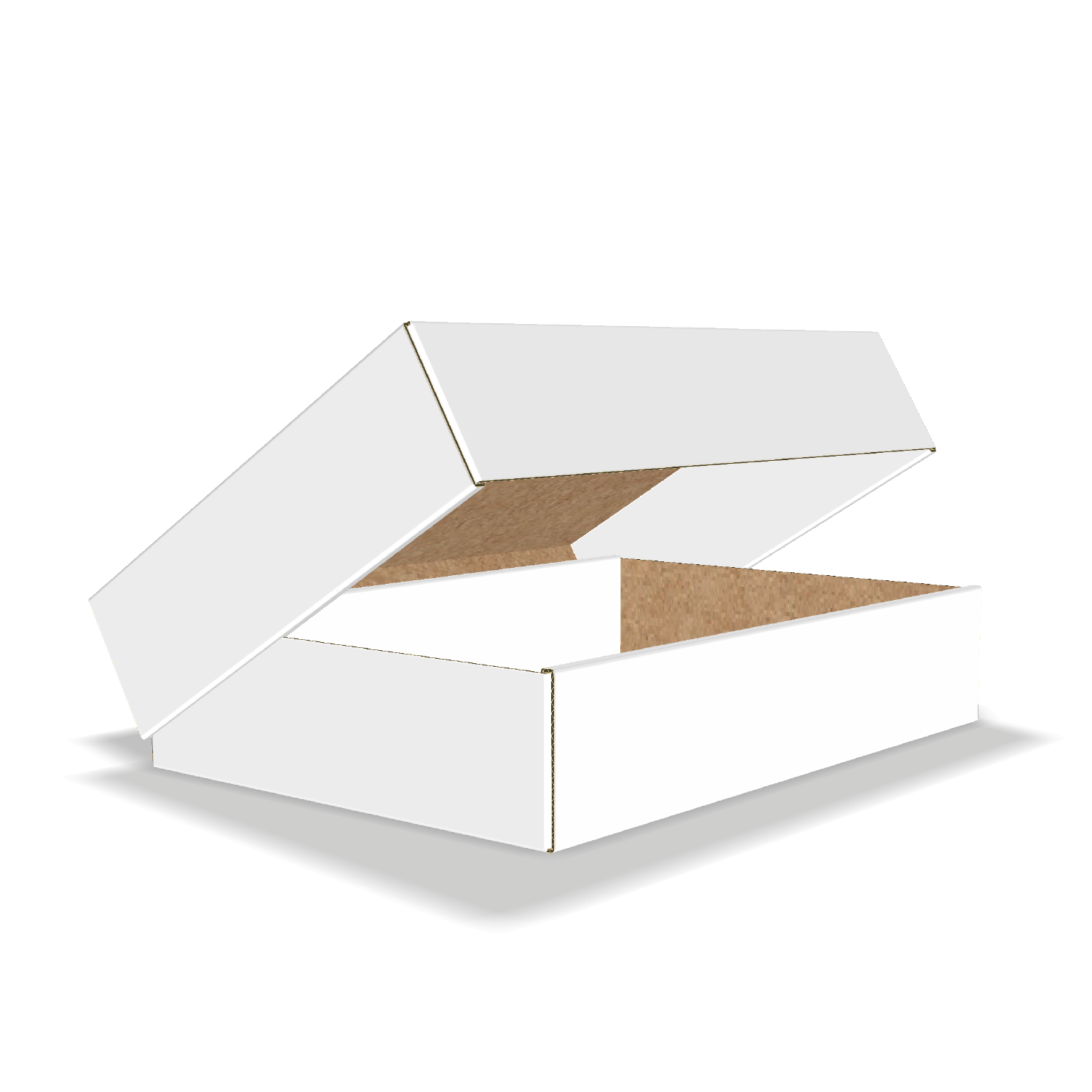 Two-dimensional FEFCO 0331 vector dieline diagram alongside a 3D folded mockup of the custom cardboard box design.