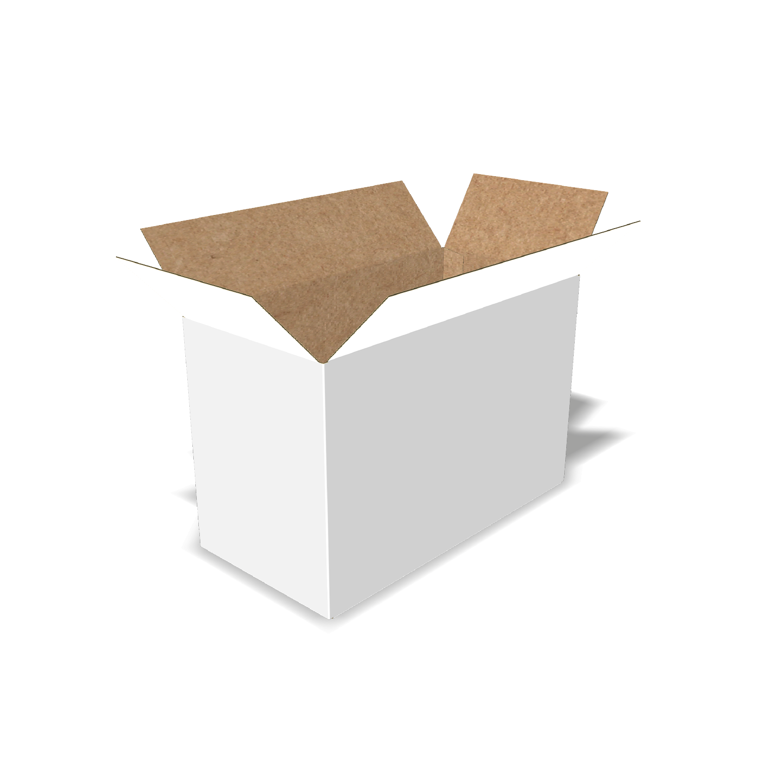 Two-dimensional FEFCO 0201 vector dieline diagram alongside a 3D folded mockup of the custom cardboard box design.