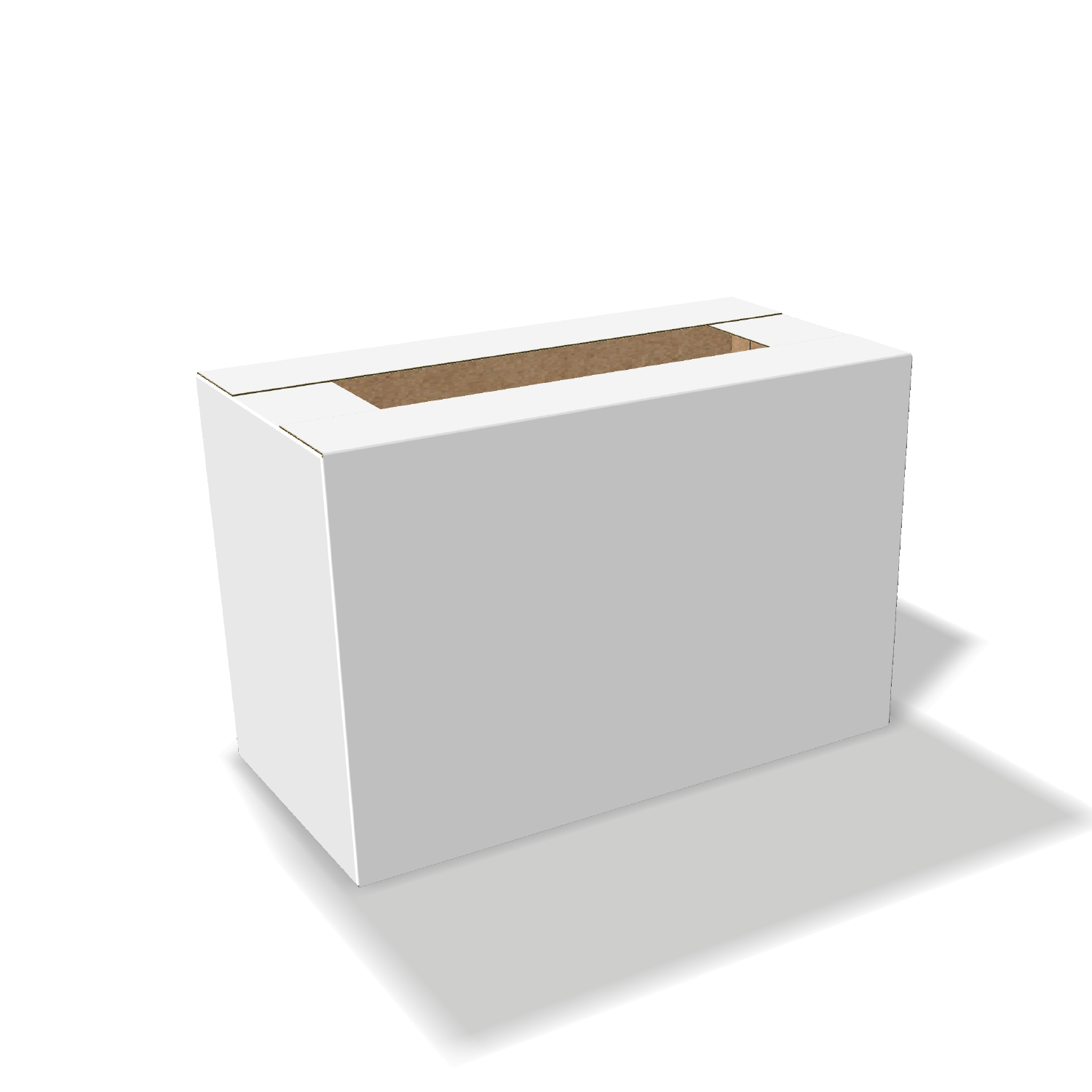 Two-dimensional FEFCO 0202 vector dieline diagram alongside a 3D folded mockup of the custom cardboard box design.