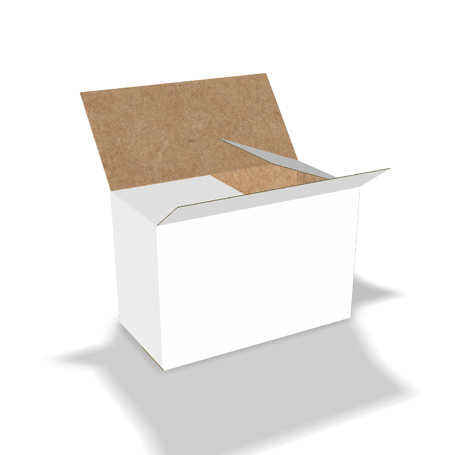 Two-dimensional FEFCO 0203 vector dieline diagram alongside a 3D folded mockup of the custom cardboard box design.