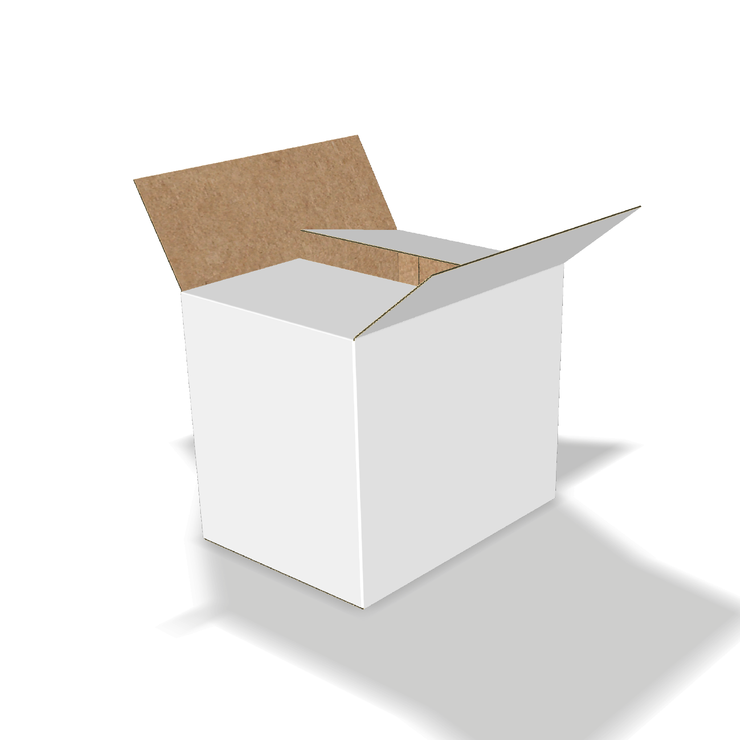 Two-dimensional FEFCO 0204 vector dieline diagram alongside a 3D folded mockup of the custom cardboard box design.