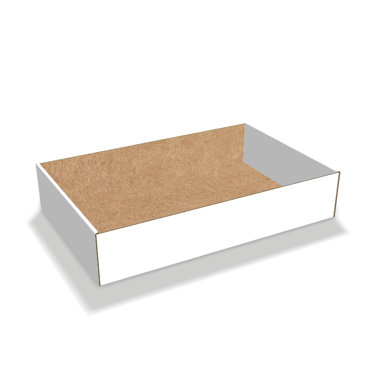 Two-dimensional tray box 27005 vector dieline diagram alongside a 3D folded mockup of the custom cardboard box design.