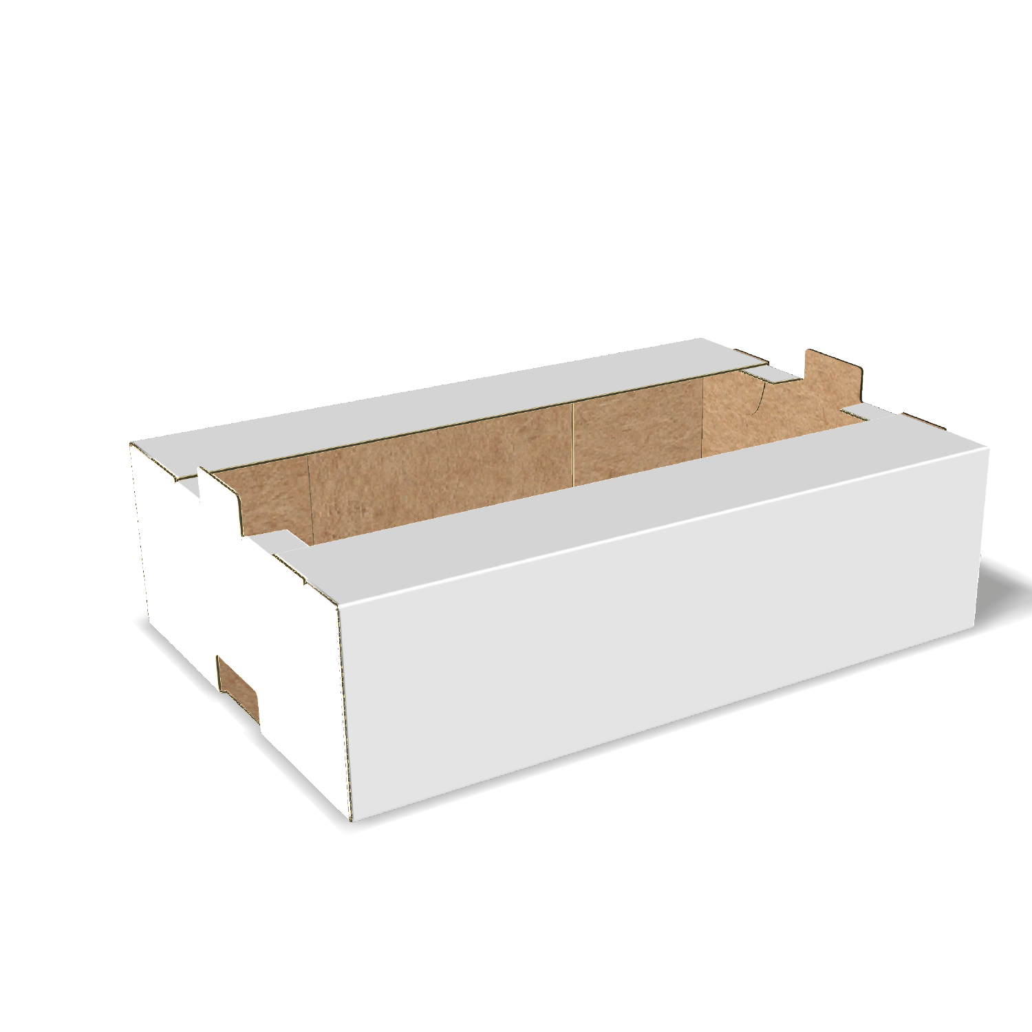 Two-dimensional tray box 27013 vector dieline diagram alongside a 3D folded mockup of the custom cardboard box design.