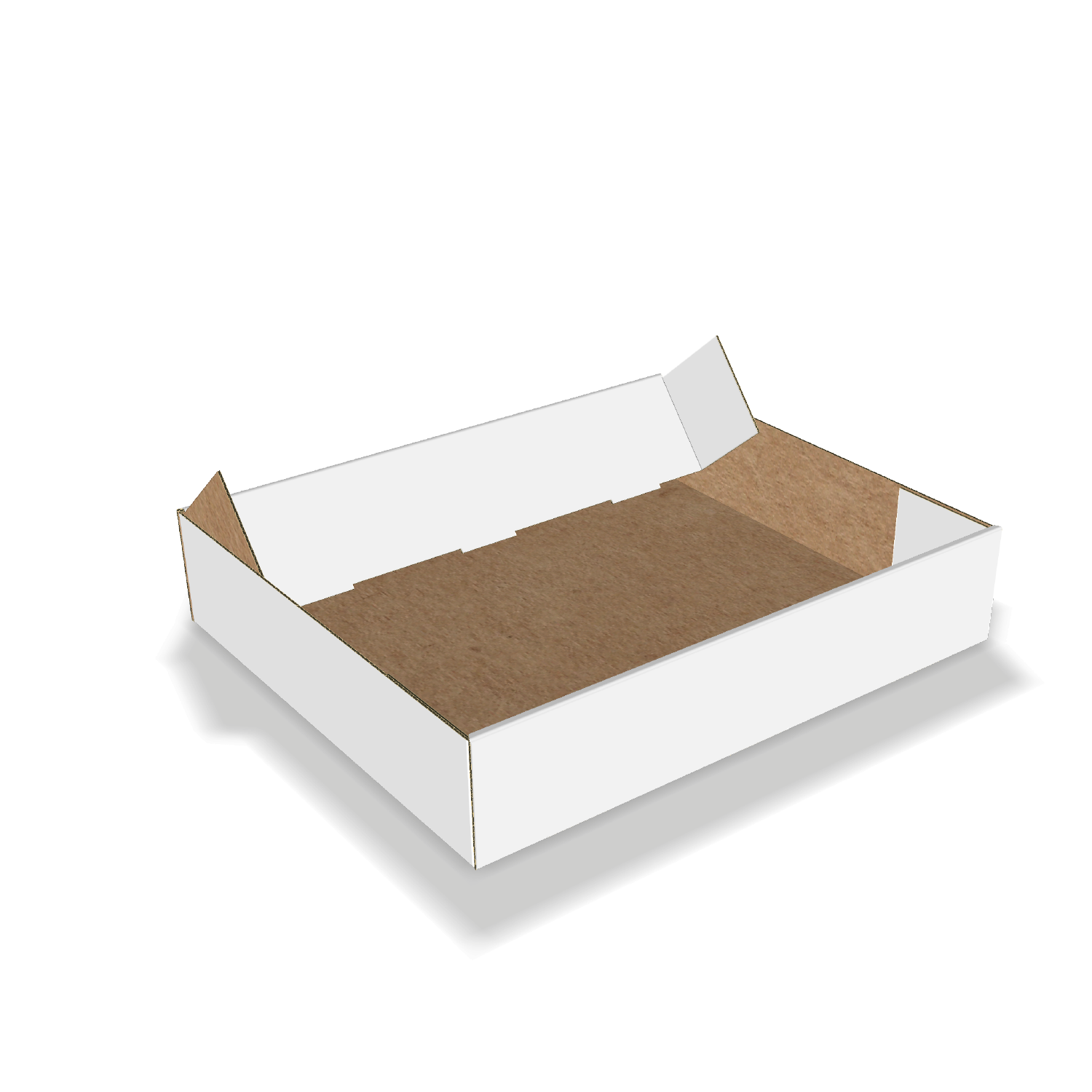 Two-dimensional tray box 27014 vector dieline diagram alongside a 3D folded mockup of the custom cardboard box design.