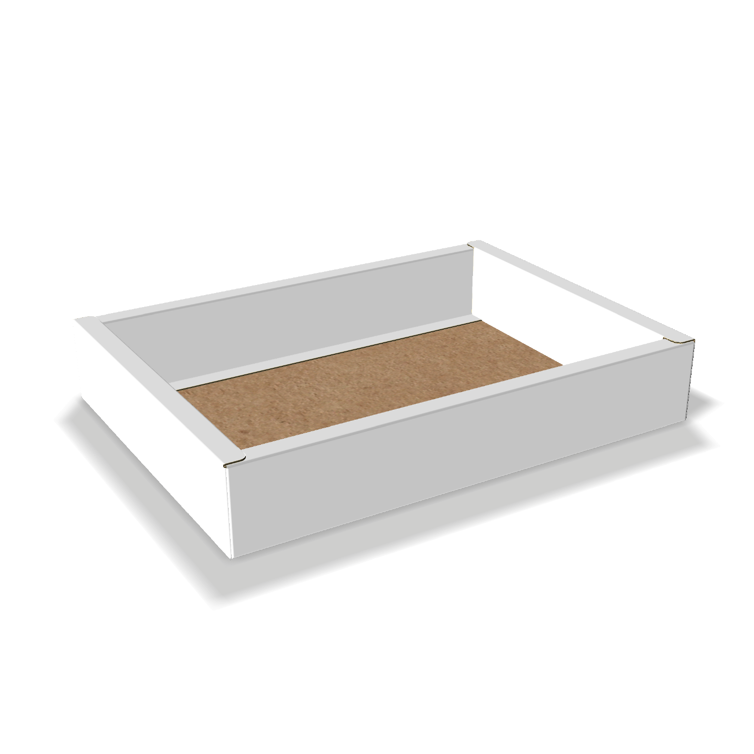 Two-dimensional tray box 27006 vector dieline diagram alongside a 3D folded mockup of the custom cardboard box design.