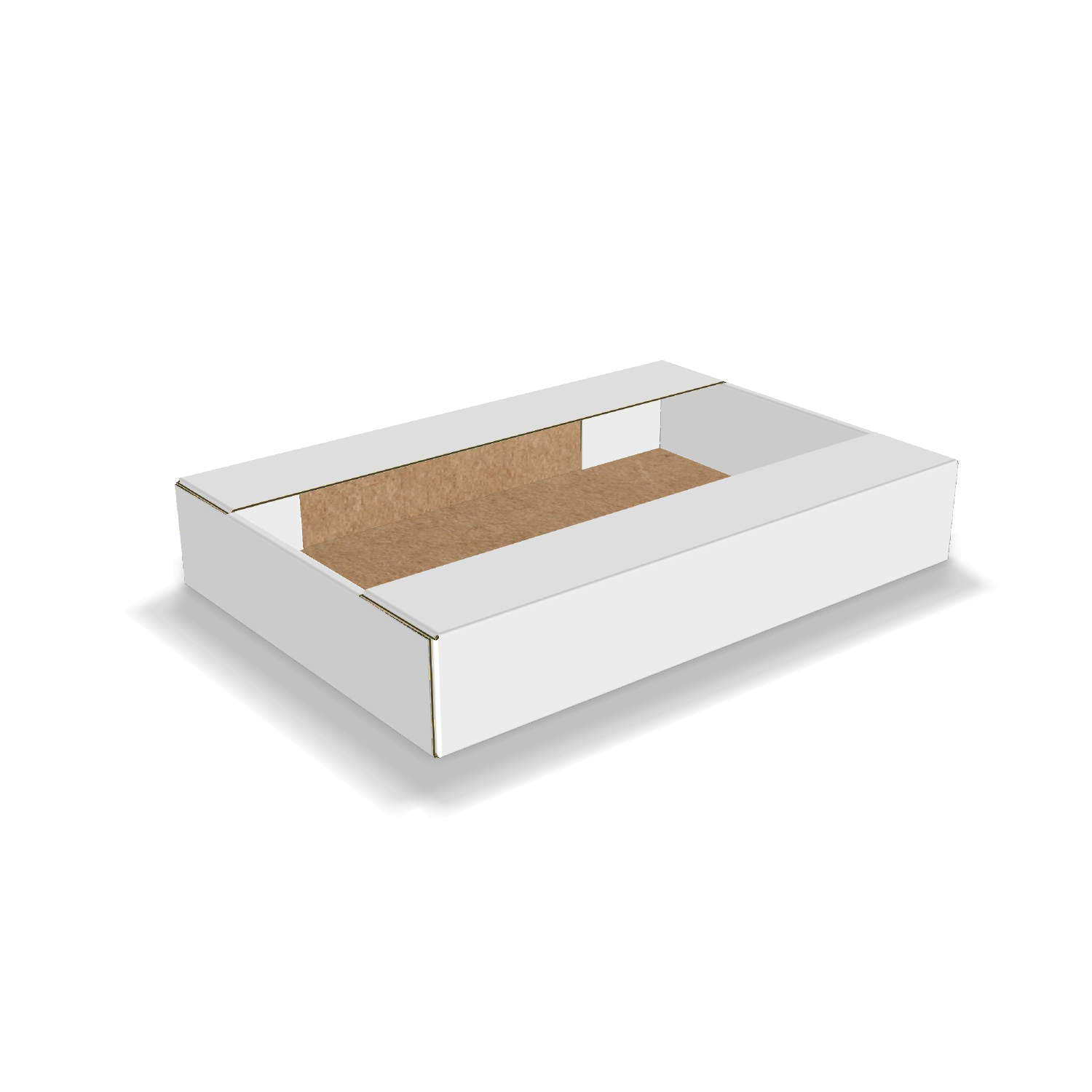 Two-dimensional tray box 27012 vector dieline diagram alongside a 3D folded mockup of the custom cardboard box design.