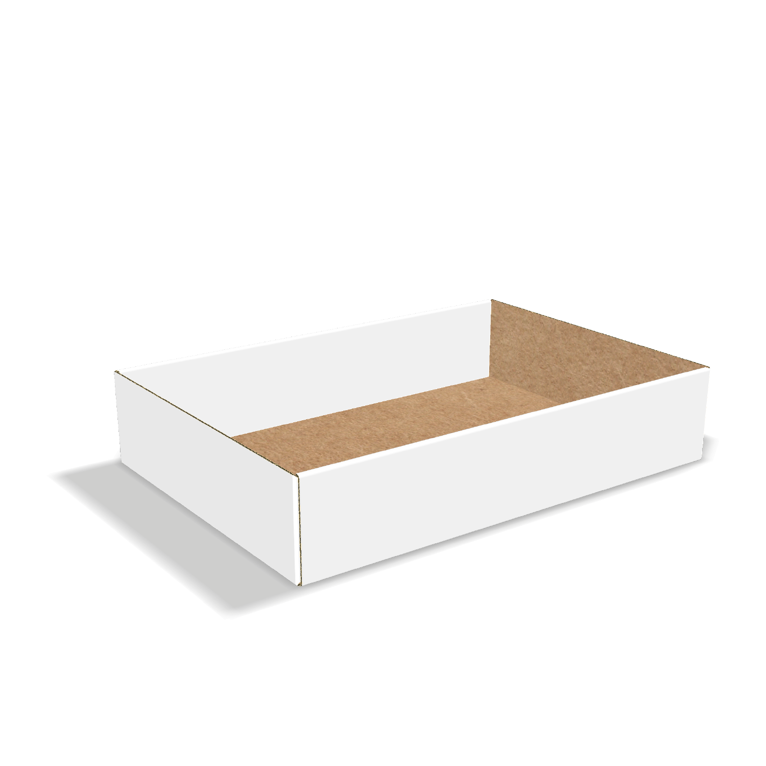 Two-dimensional tray box 27009 vector dieline diagram alongside a 3D folded mockup of the custom cardboard box design.