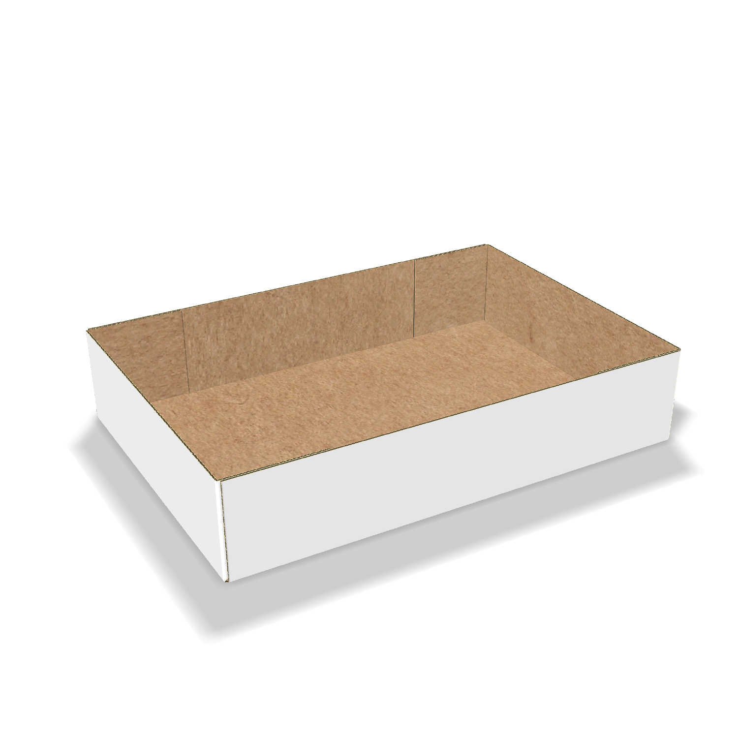 Two-dimensional tray box 27007 vector dieline diagram alongside a 3D folded mockup of the custom cardboard box design.