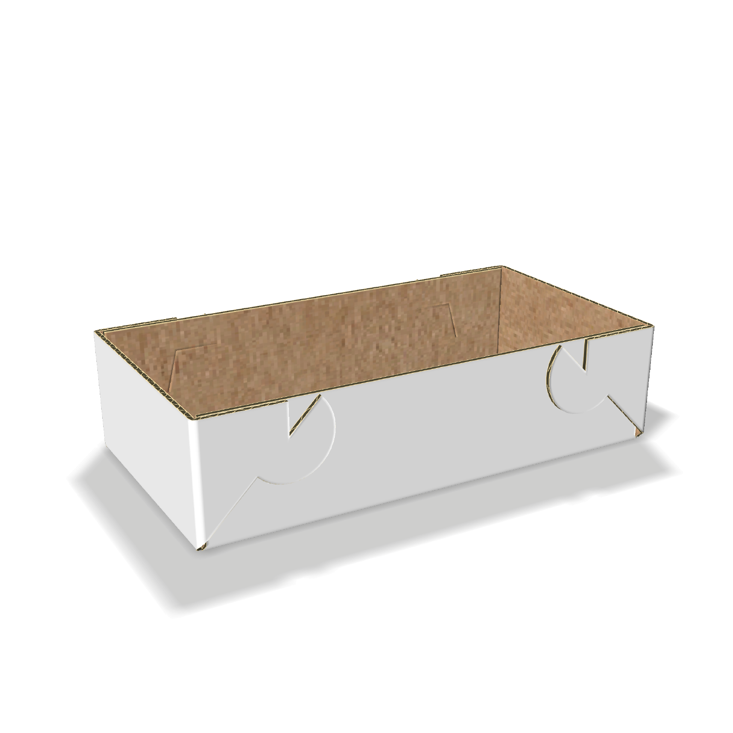 Two-dimensional tray box 27011 vector dieline diagram alongside a 3D folded mockup of the custom cardboard box design.