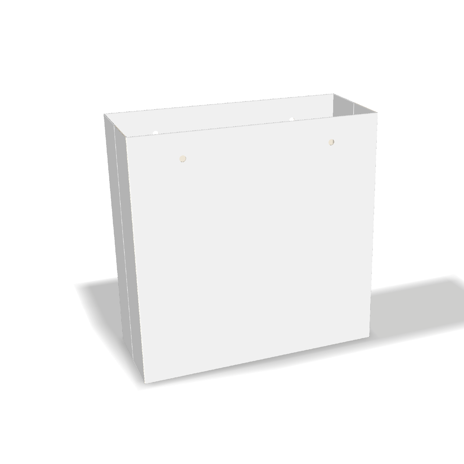 Two-dimensional paper bag 25009 vector dieline diagram alongside a three_D folded mockup of the custom cardboard box design.