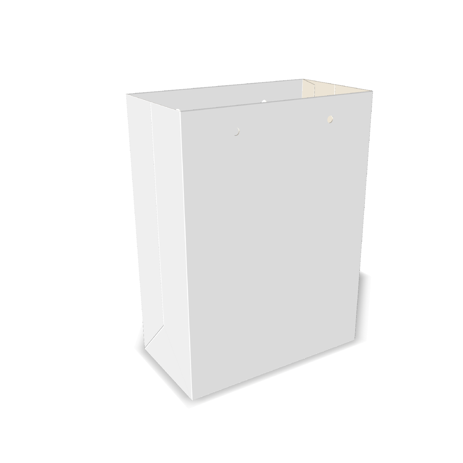 Two-dimensional paper bag 25017 vector dieline diagram alongside a three_D folded mockup of the custom cardboard box design.