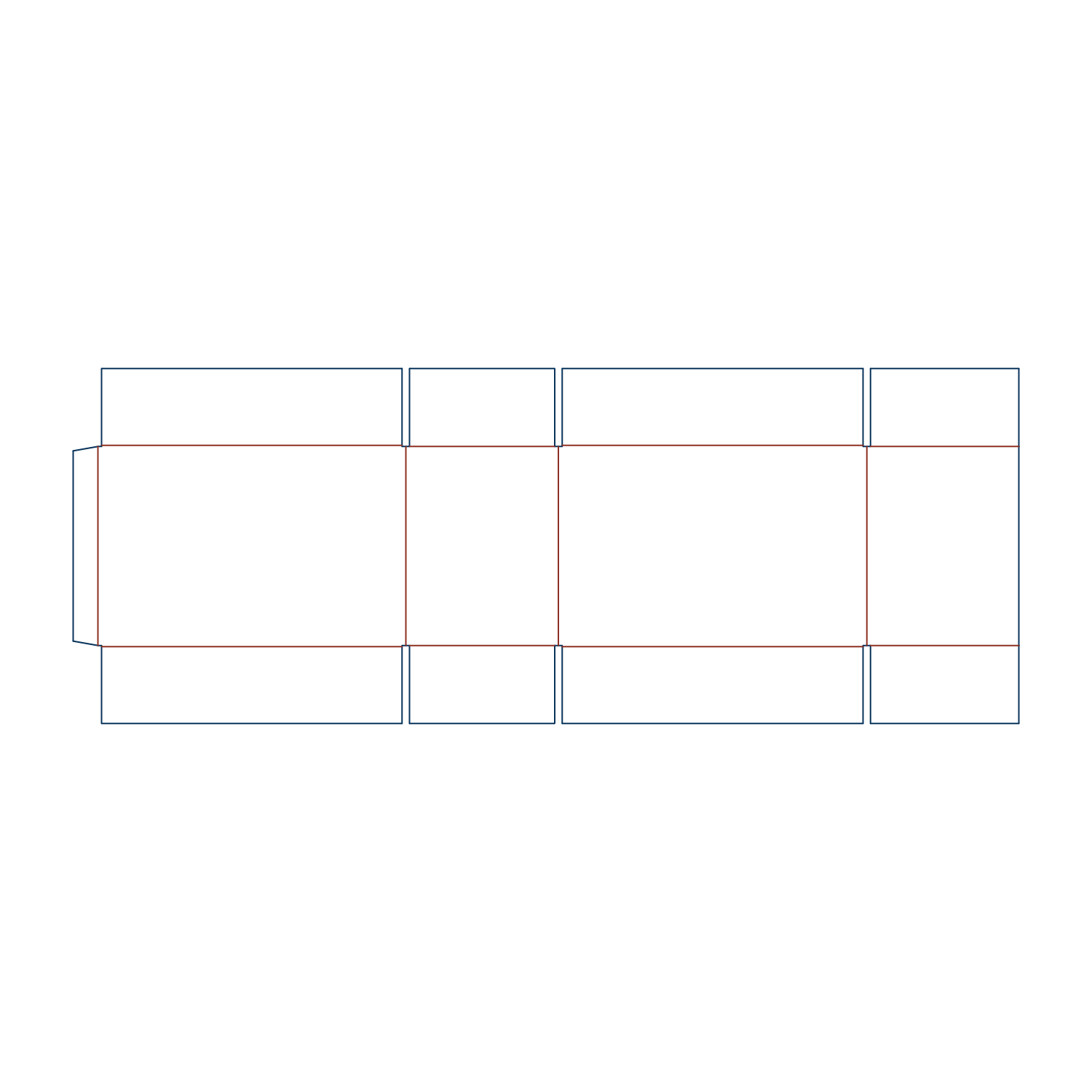 Online packaging CAD software dashboard showing parametric dimension inputs for generating a custom FEFCO type 0201 cardboard box template.