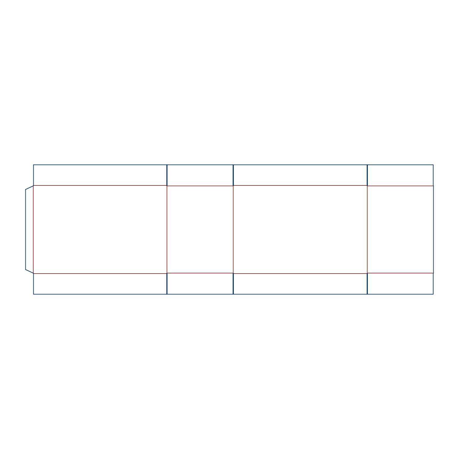 Web-based packaging generator interface with custom dimension fields for creating a parametric FEFCO type 0202 cardboard box dieline.