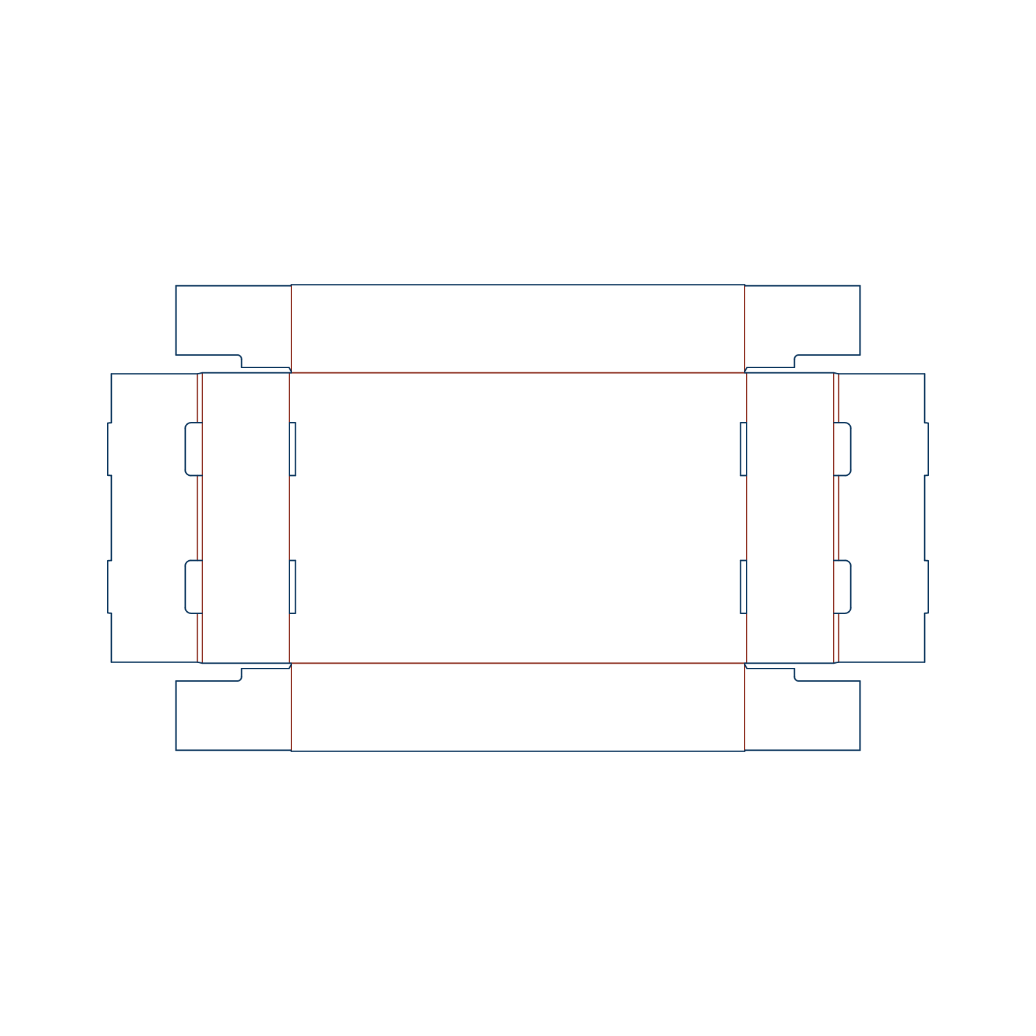 Custom tray box 27008 flat dieline layout for a corrugated cardboard box tray template featuring self-locking double walls.