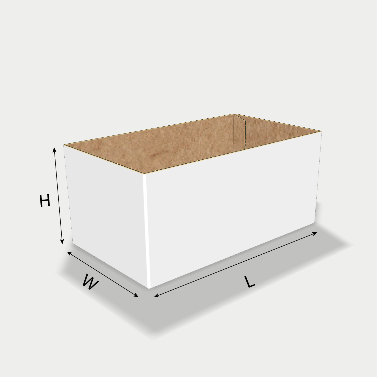 Custom FEFCO 0221 box dieline generator interface with length, width, and height size guidelines.