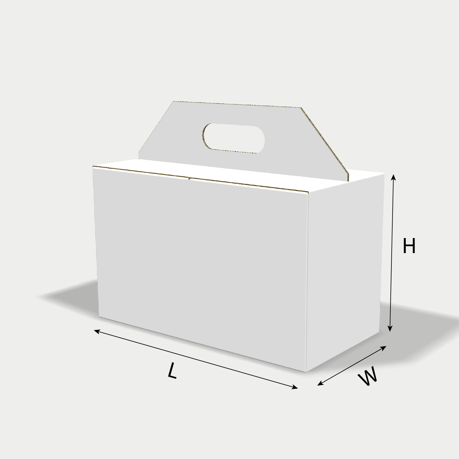 Custom FEFCO 0222 box dieline generator interface with length, width, and height size guidelines.