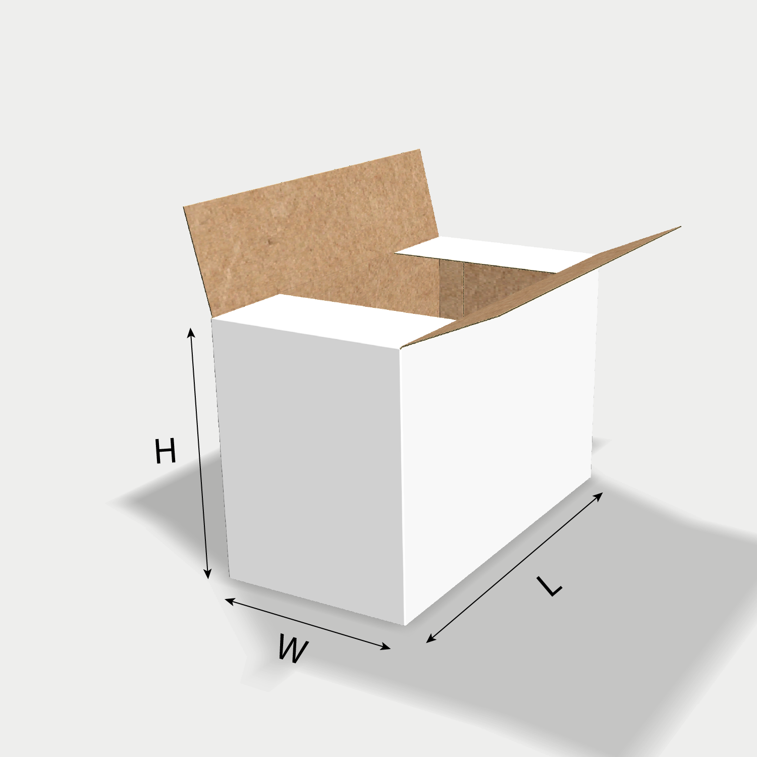 Custom FEFCO 0225 box dieline generator interface with length, width, and height size guidelines.