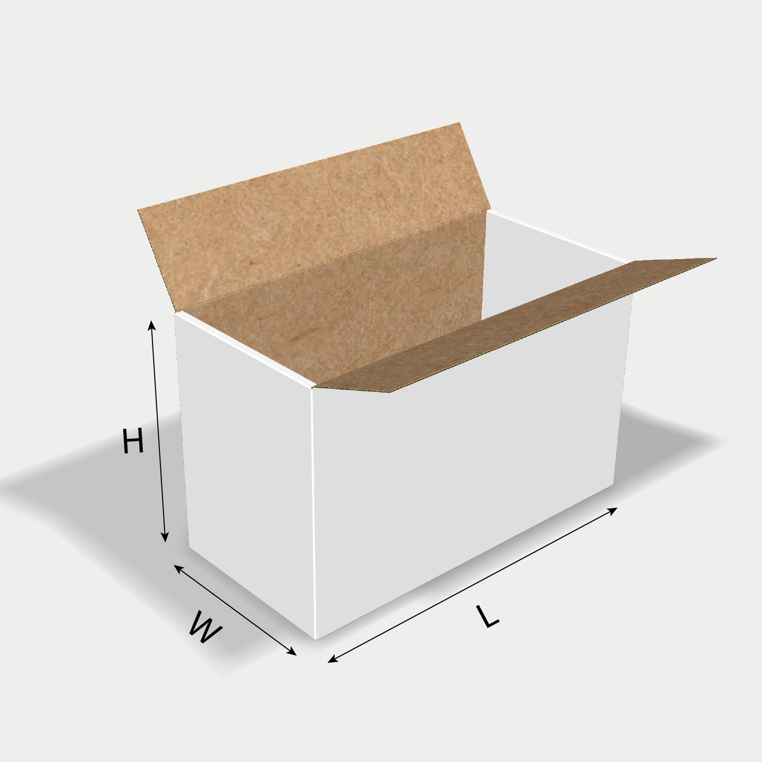 Custom FEFCO 0229 box dieline generator interface with length, width, and height size guidelines.