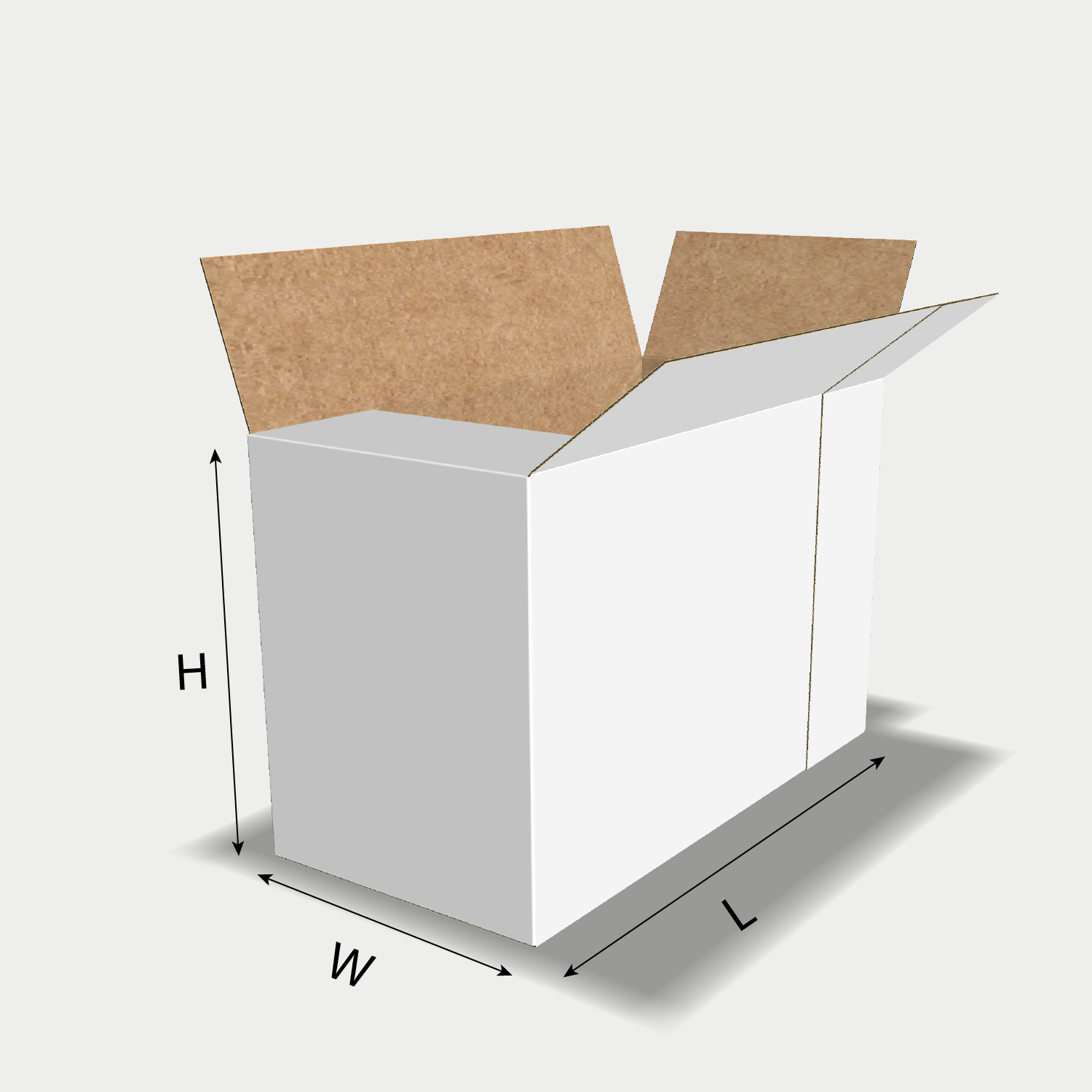 Custom FEFCO 0230 box dieline generator interface with length, width, and height size guidelines.