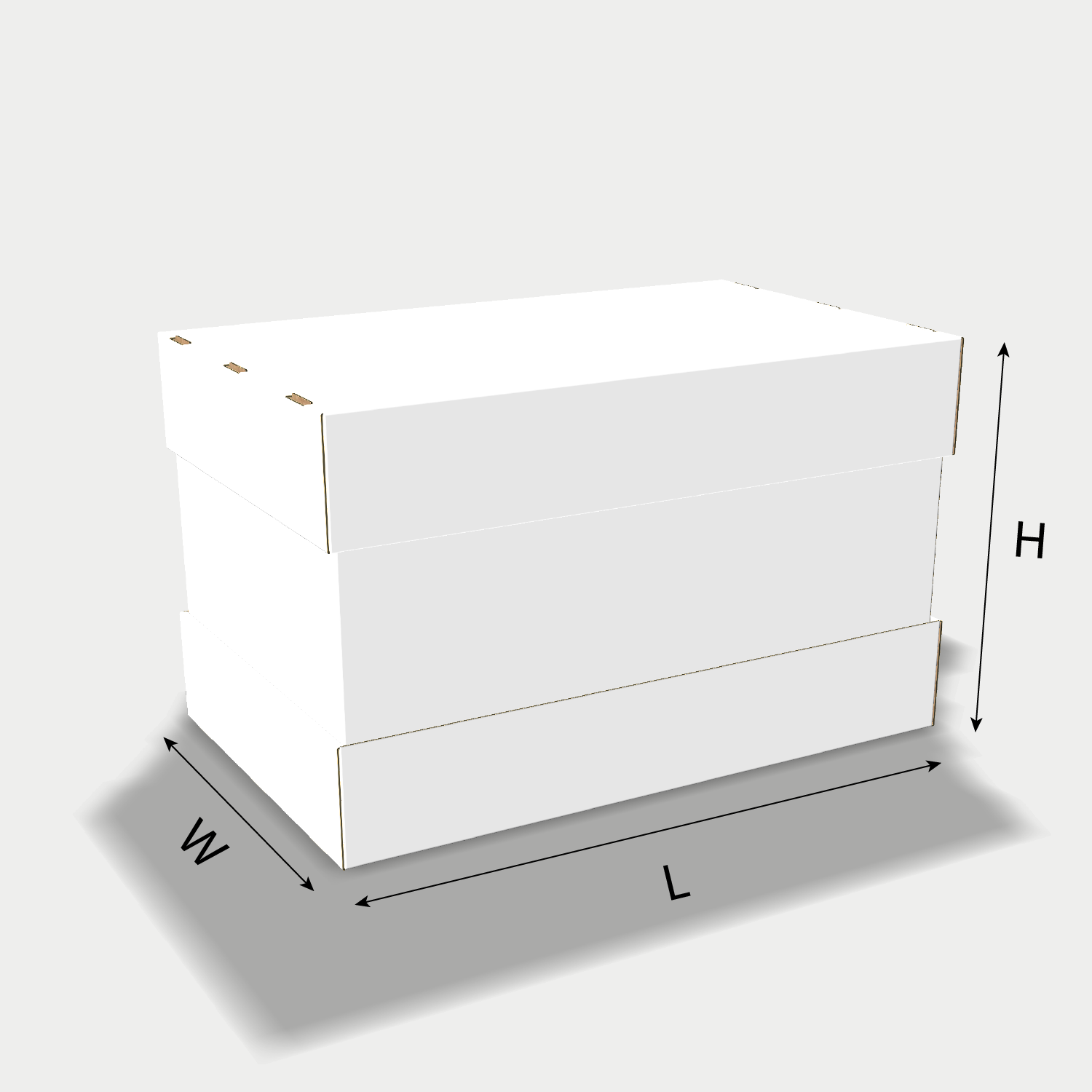 Custom FEFCO 0314 box dieline generator interface with length, width, and height size guidelines.