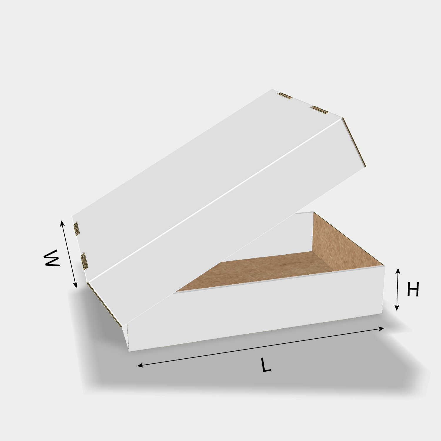 Custom FEFCO 0330 box dieline generator interface with length, width, and height size guidelines.