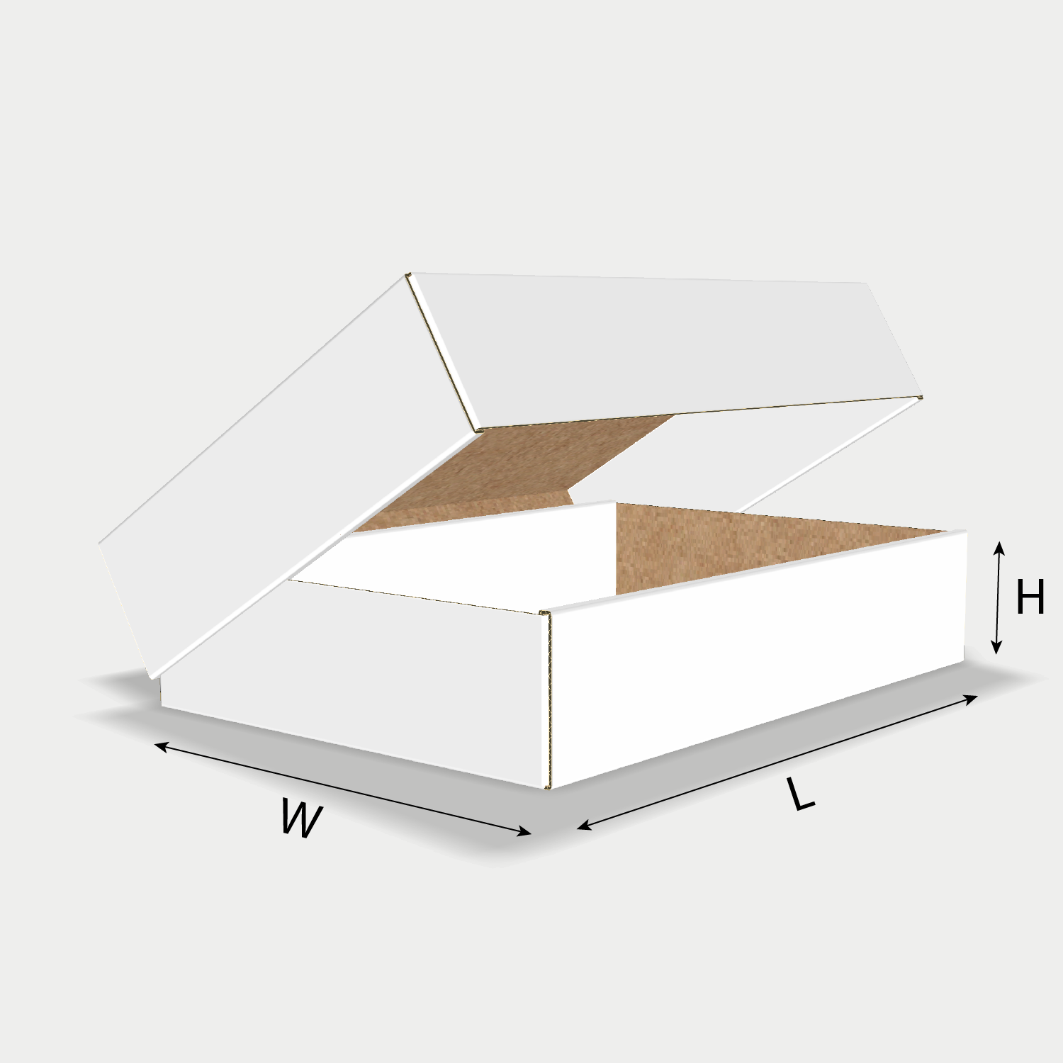 Custom FEFCO 0331 box dieline generator interface with length, width, and height size guidelines.