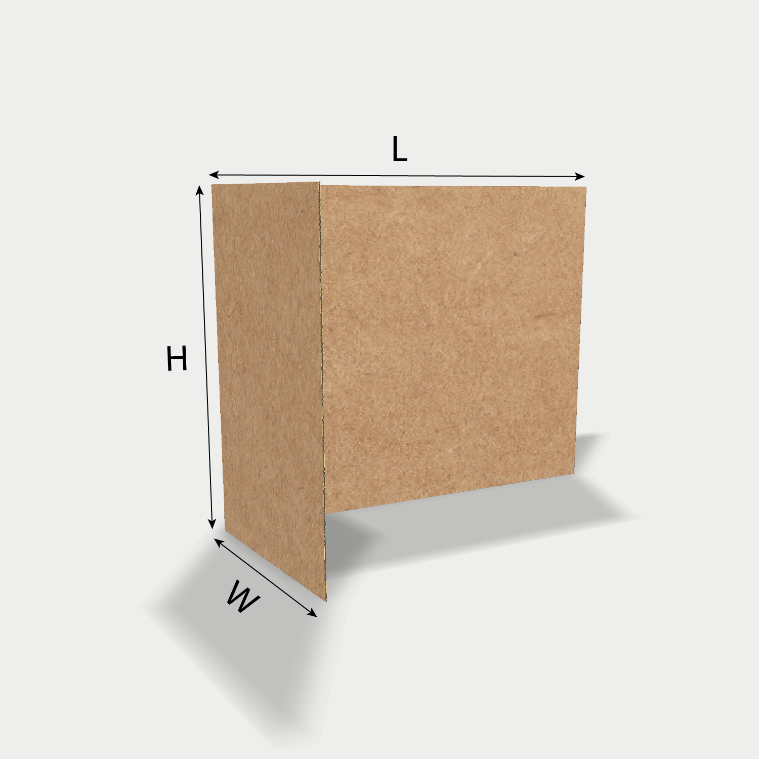 Custom FEFCO 0111 box dieline generator interface with length, width, and height size guidelines.