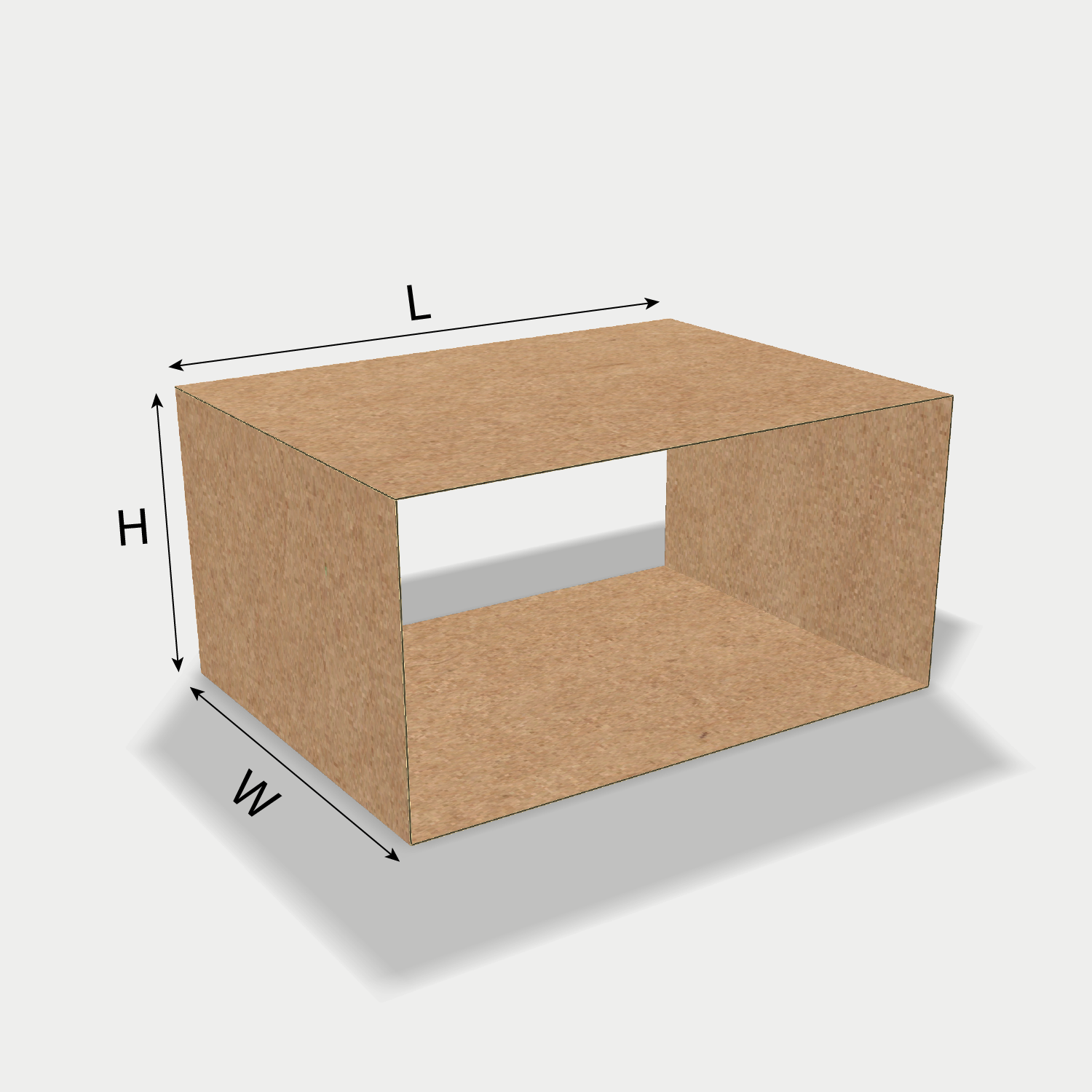 Custom FEFCO 0113 box dieline generator interface with length, width, and height size guidelines.