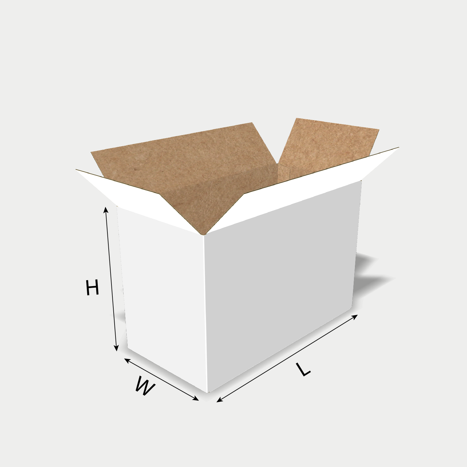 Custom FEFCO 0201 box dieline generator interface with length, width, and height size guidelines.