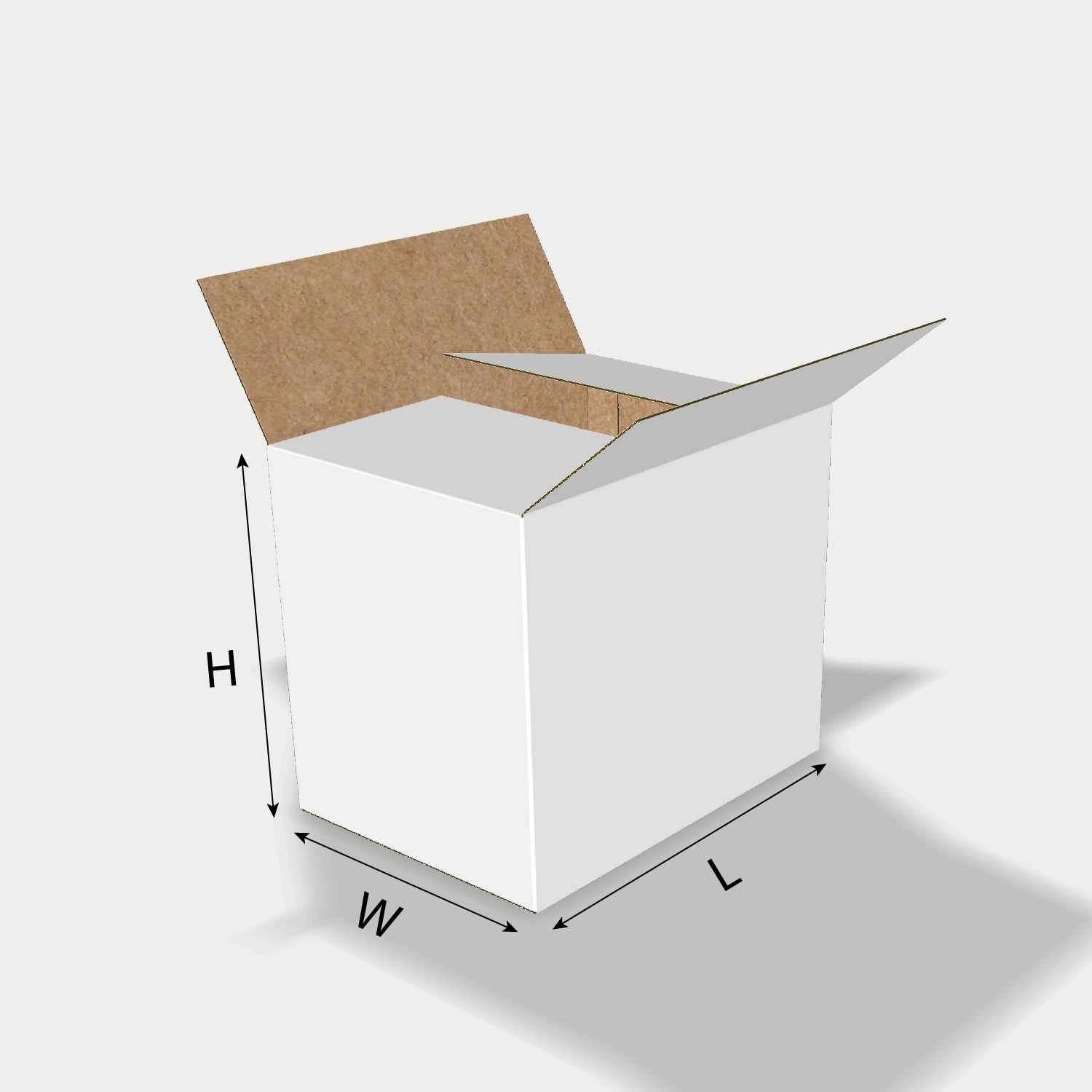 Custom FEFCO 0204 box dieline generator interface with length, width, and height size guidelines.