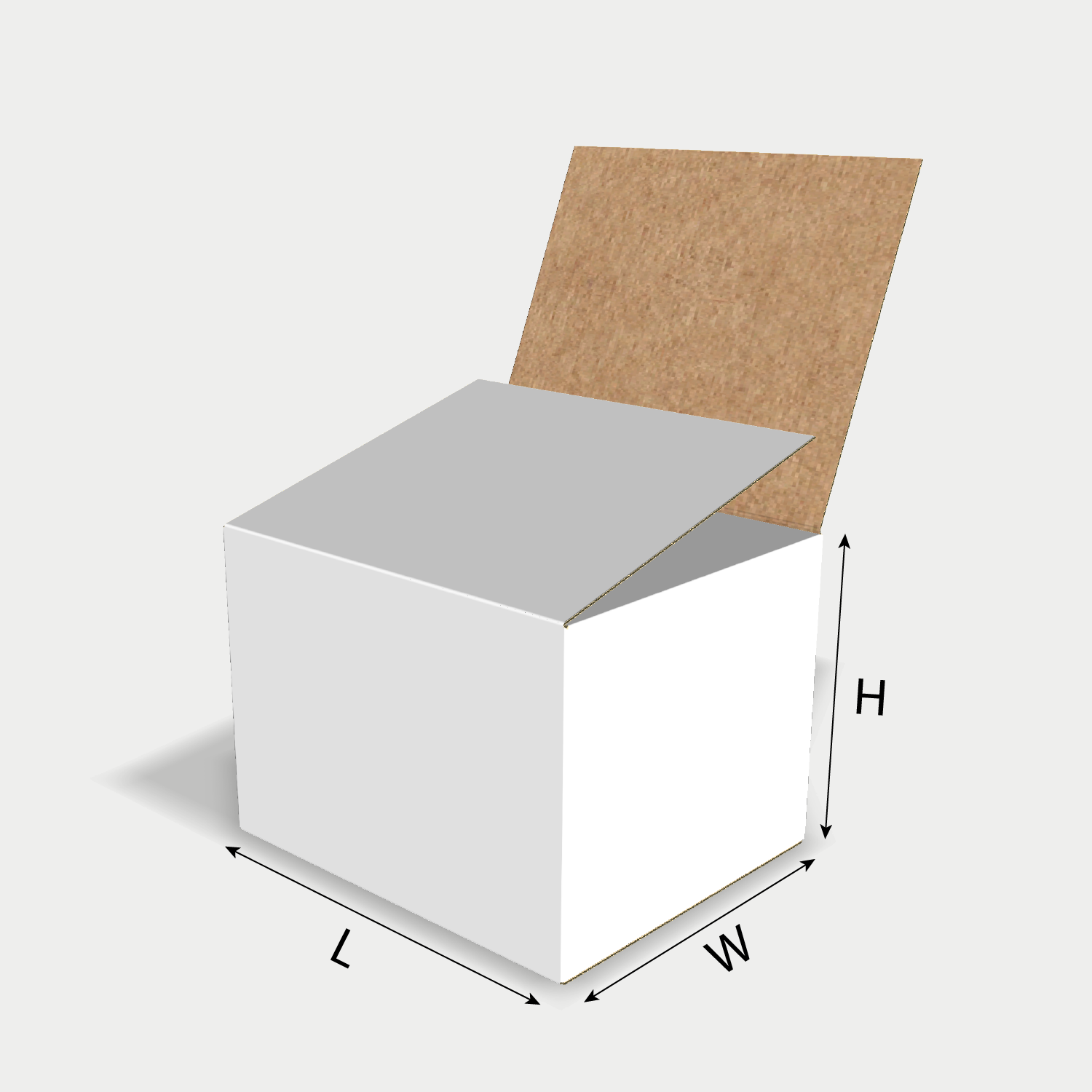 Custom FEFCO 0206 box dieline generator interface with length, width, and height size guidelines.