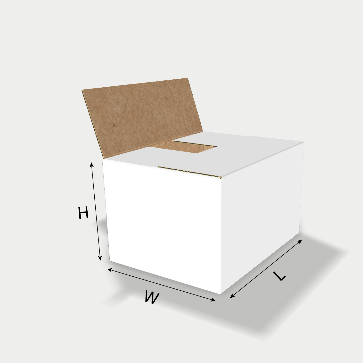 Custom FEFCO 0216 box dieline generator interface with length, width, and height size guidelines.