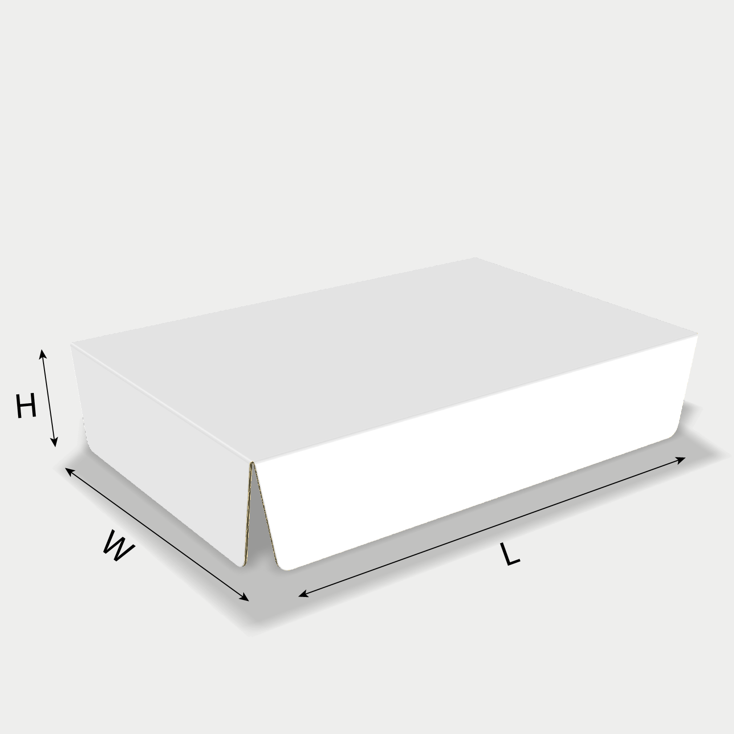 Custom FEFCO 0955 box dieline generator interface with length, width, and height size guidelines.