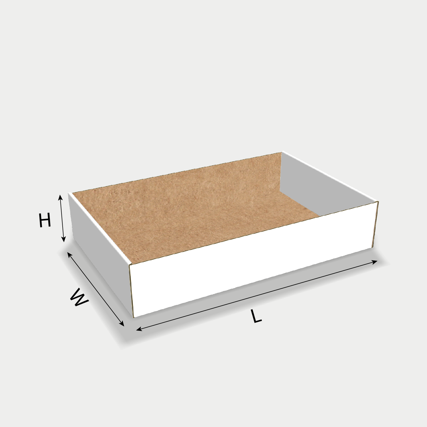 Custom tray box 27005 dieline generator interface with length, width, and height size guidelines.