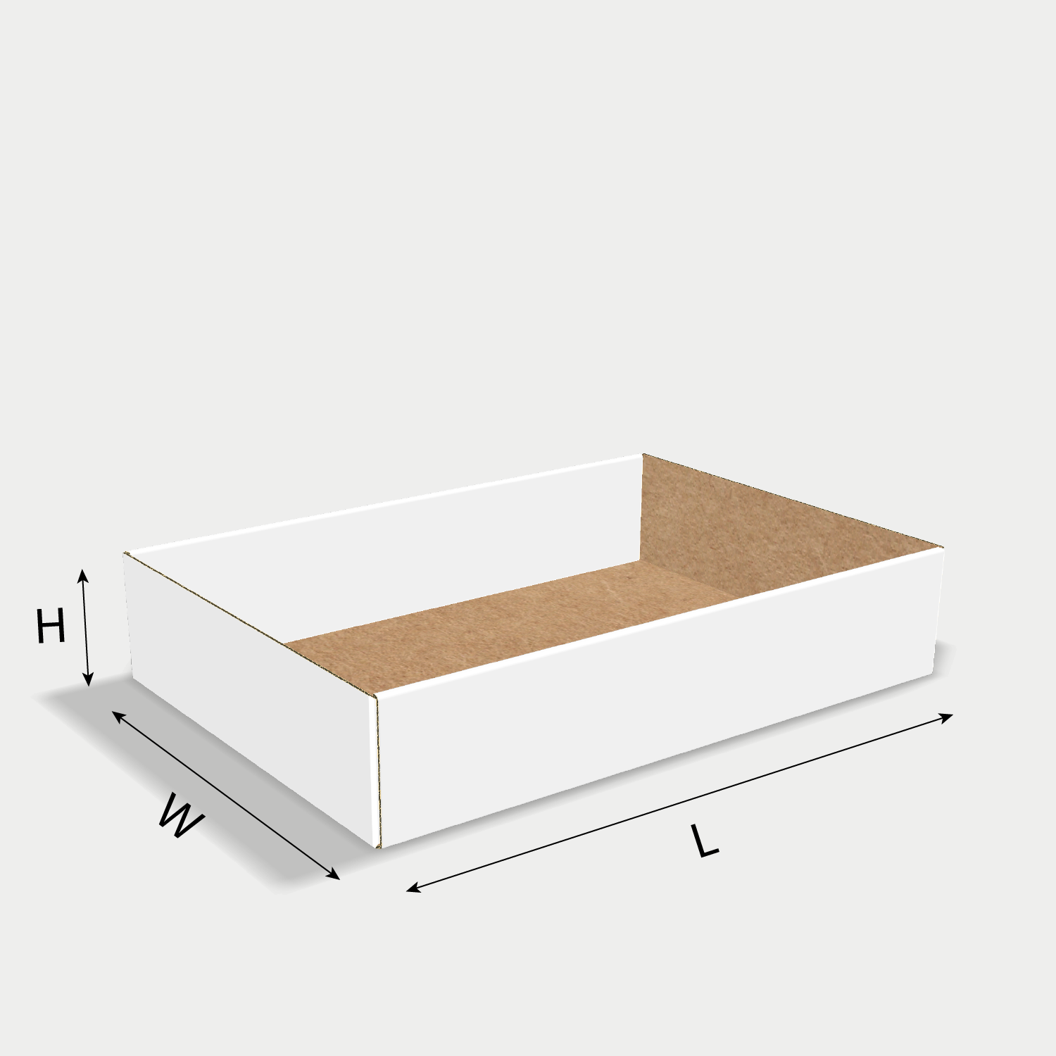 Custom tray box 27009 dieline generator interface with length, width, and height size guidelines.
