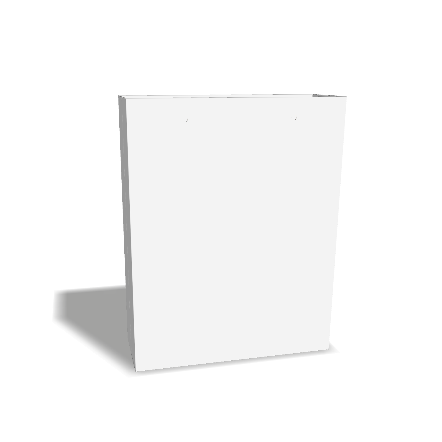 Two-dimensional paper bag 25003 vector dieline diagram alongside a three_D folded mockup of the custom cardboard box design.