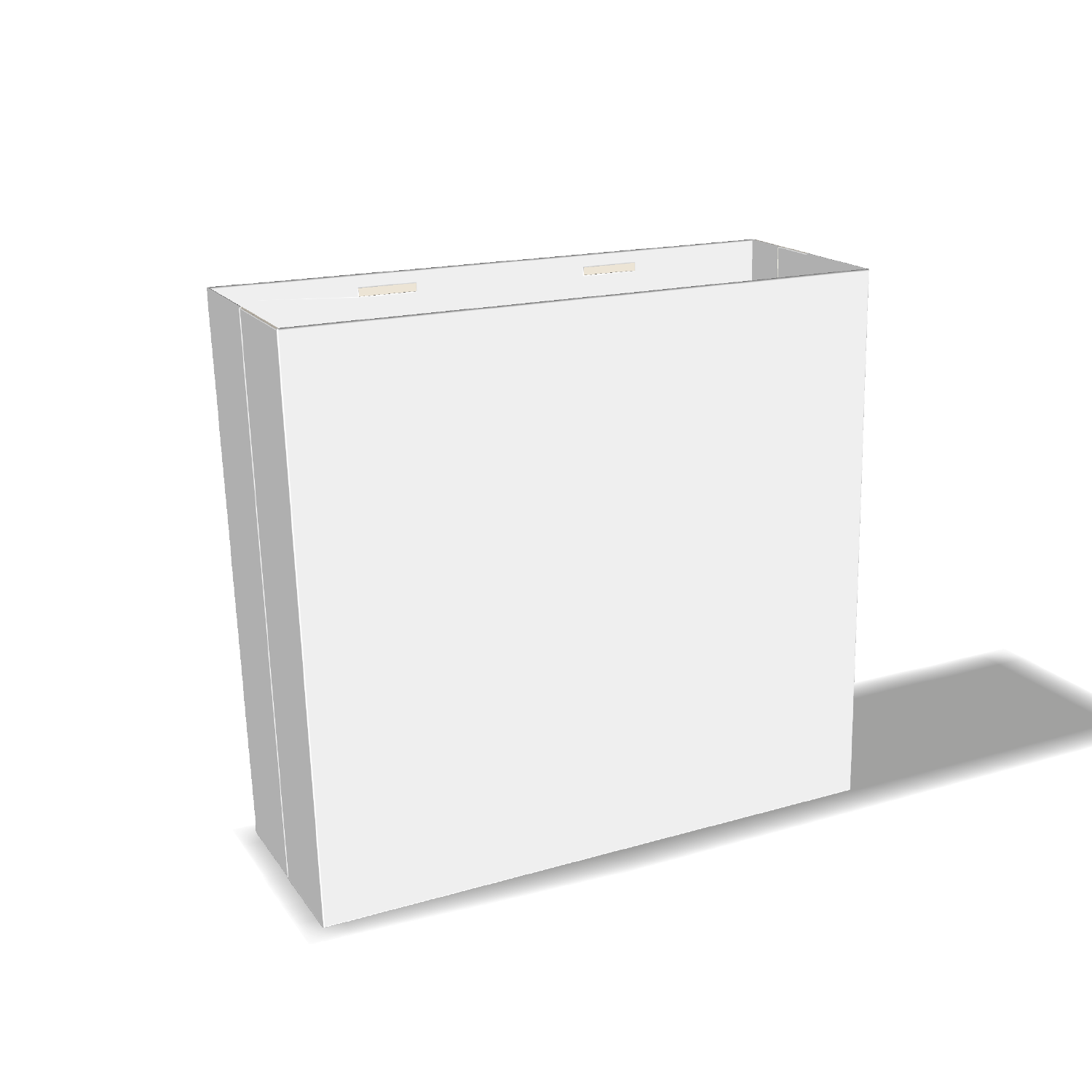 Two-dimensional paper bag 25022 vector dieline diagram alongside a three_D folded mockup of the custom cardboard box design.