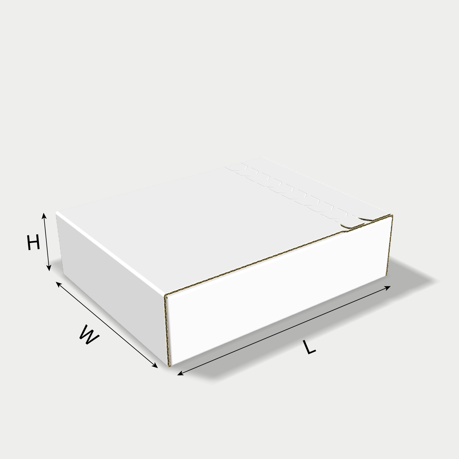 Custom envelope box with integrated tear-way strip and adhesive strip for easy access and sealing dielines size guidelines