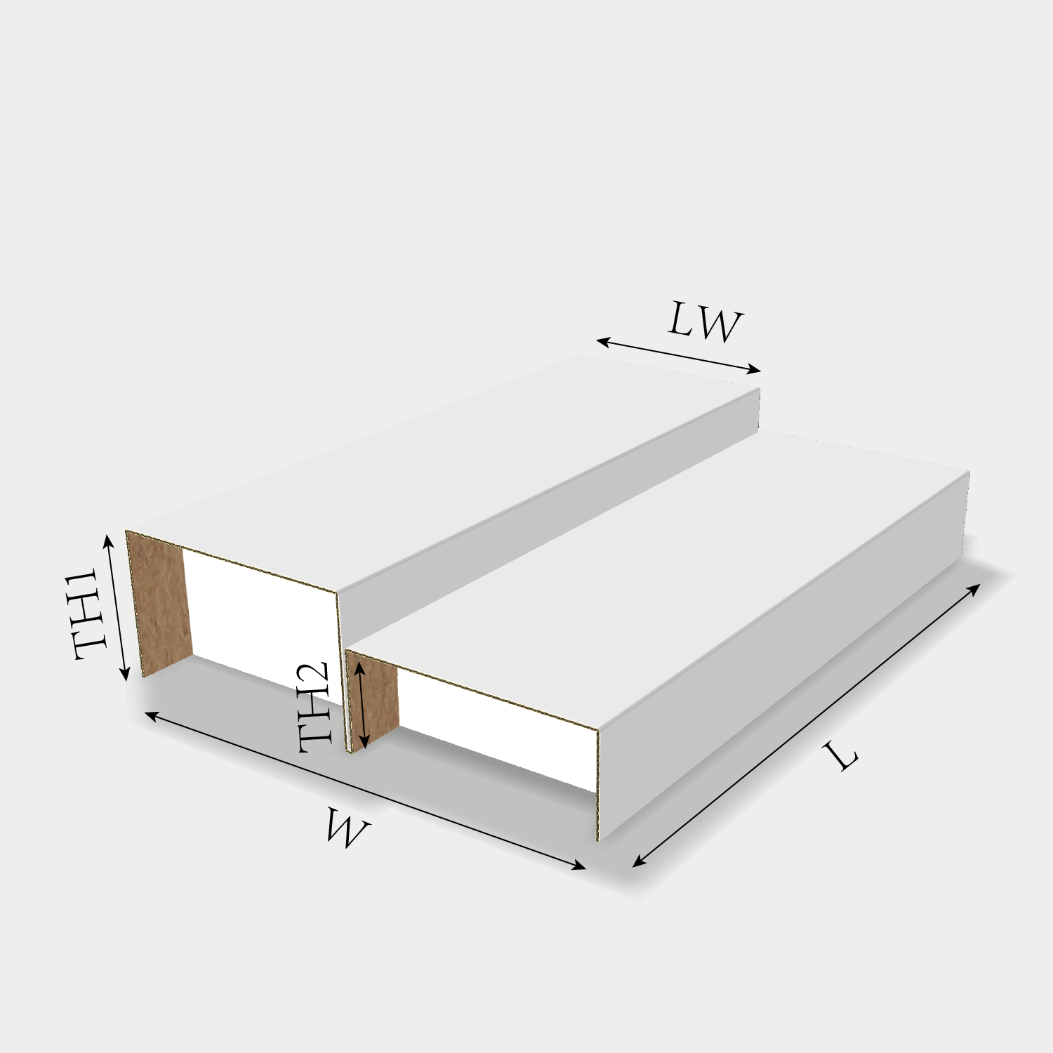 Custom two-ladders insert dieline generator size guidelines